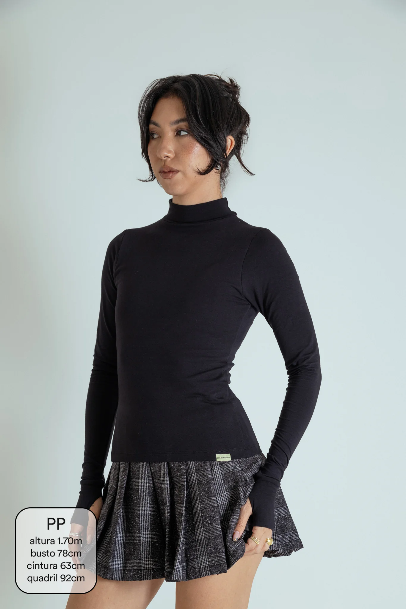 blusa gola alta manga longa dedinho de algodão - Image 5
