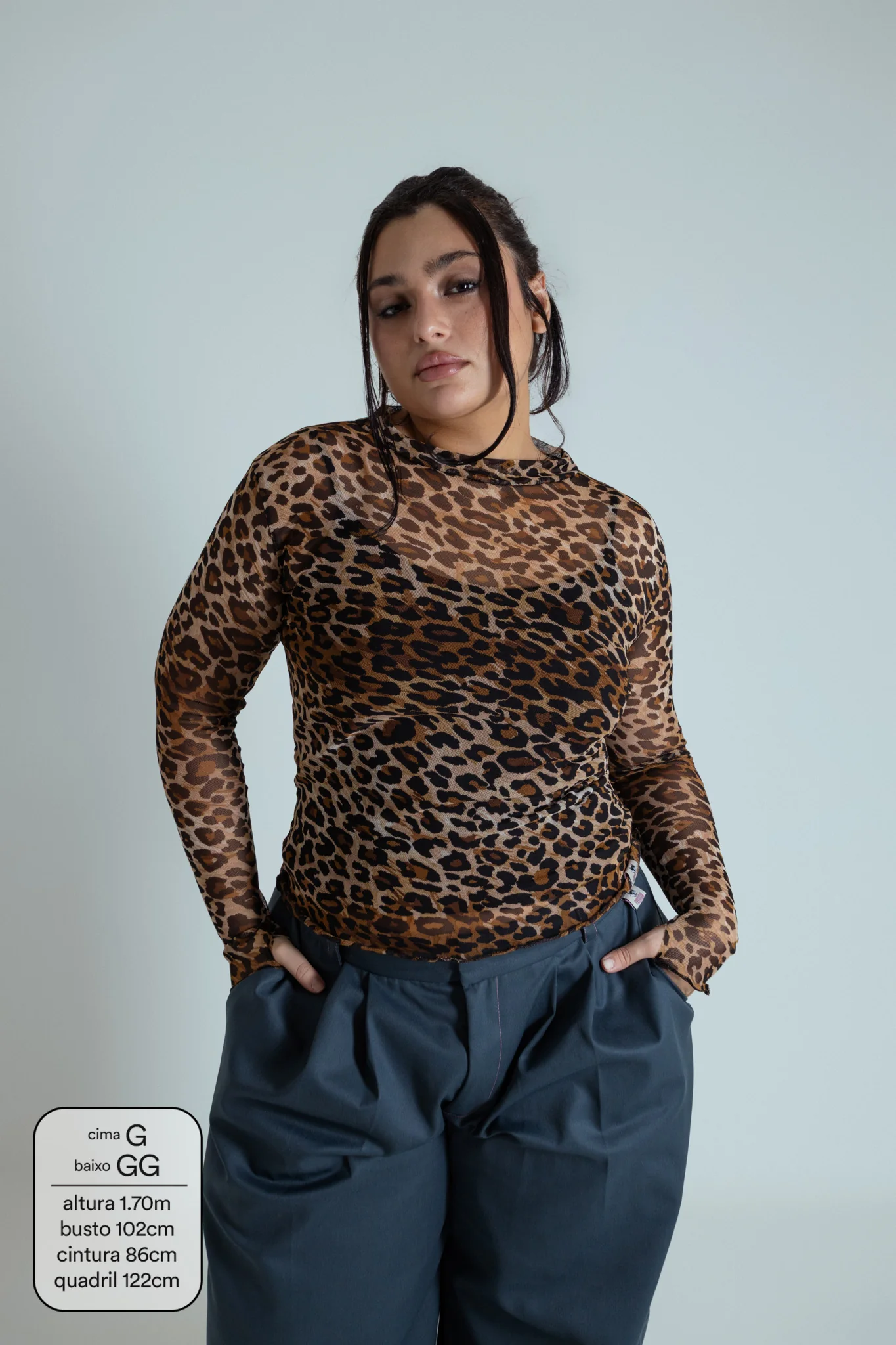 blusa segunda pele de tule oncinha LUV - Image 3