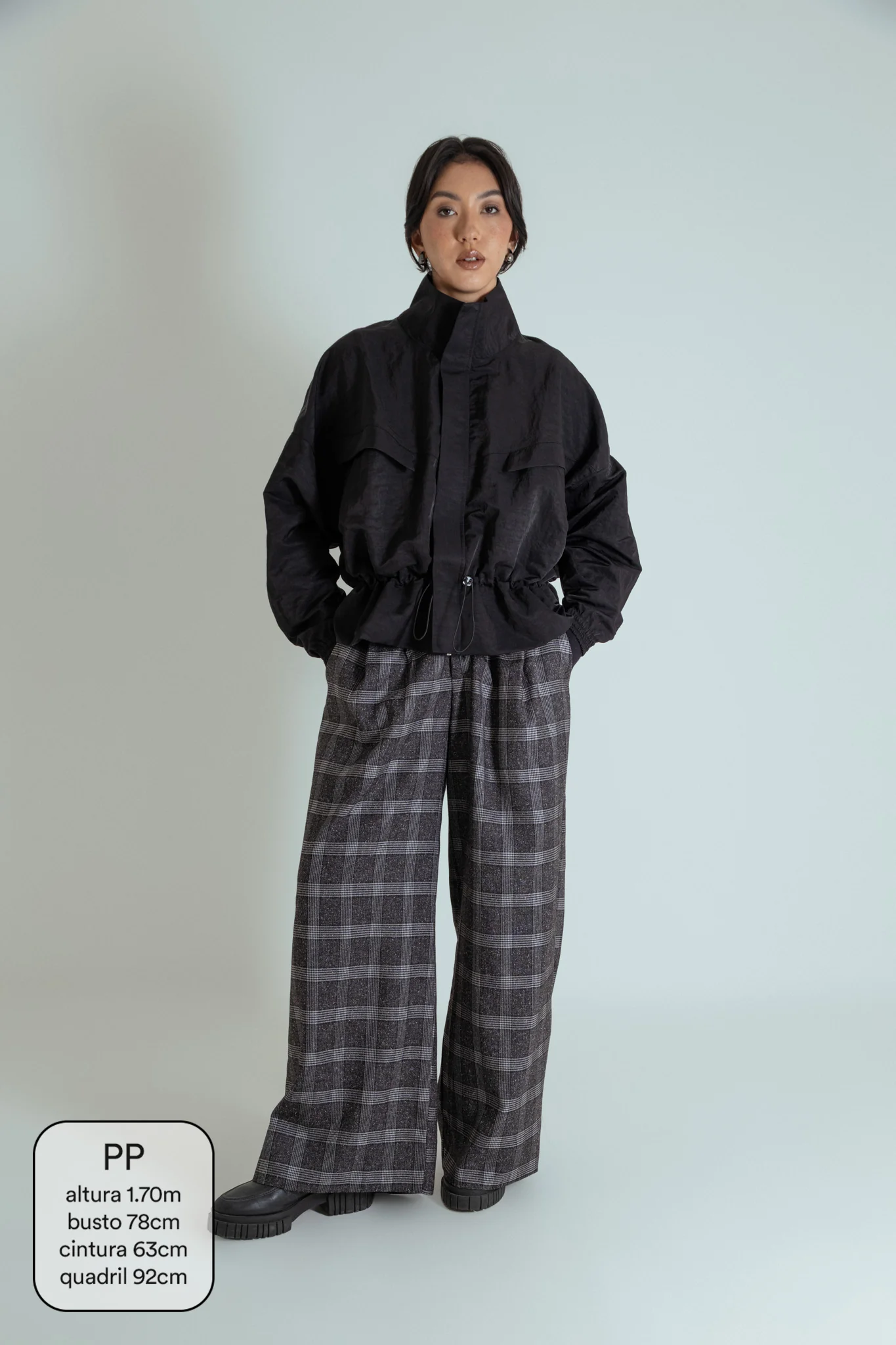 calça alfaiataria ajustável xadrez chefa - Image 15