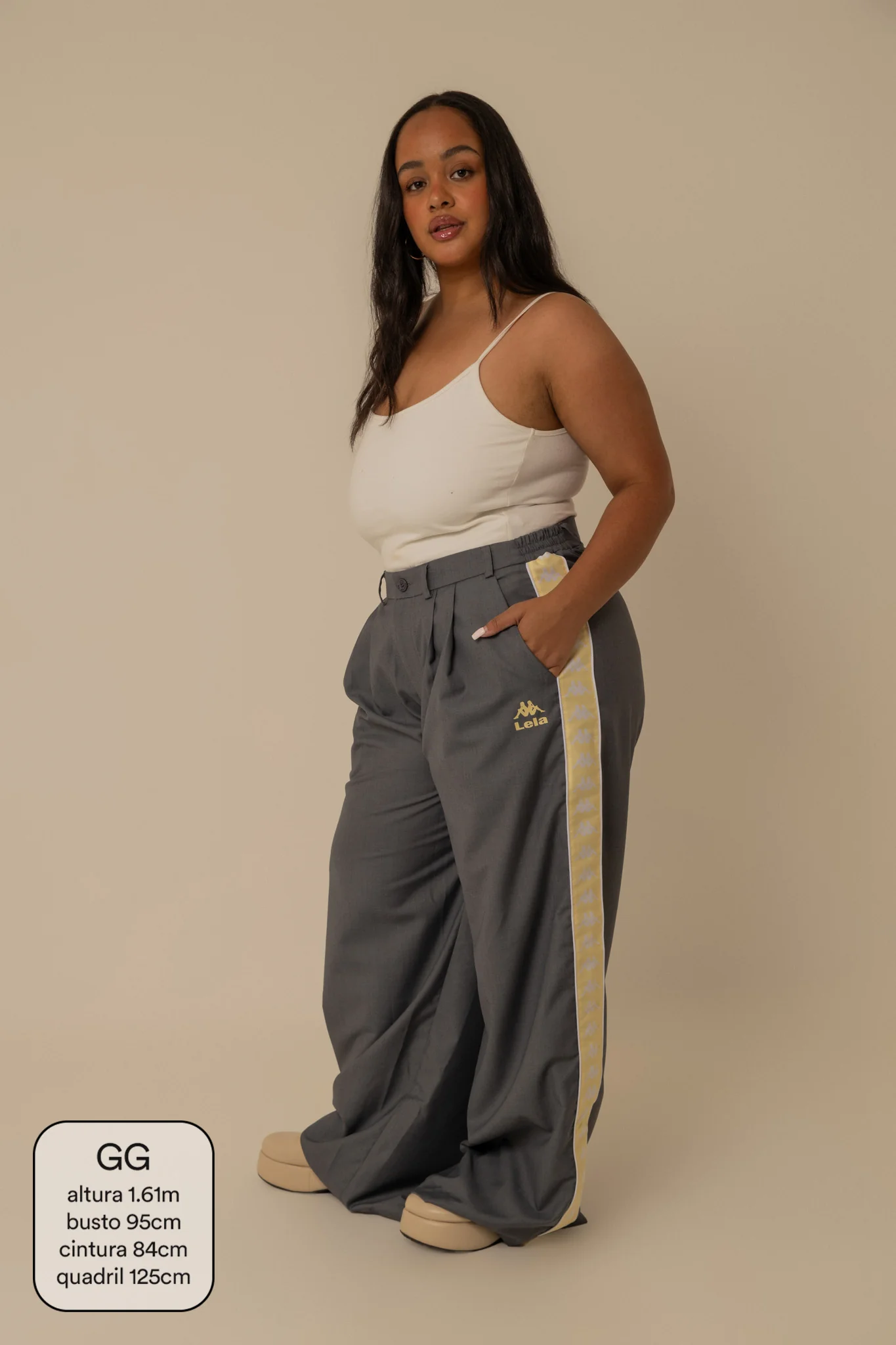 calça alfaiataria lela & kappa | calça feminina de alfaiataria wide leg - Image 5