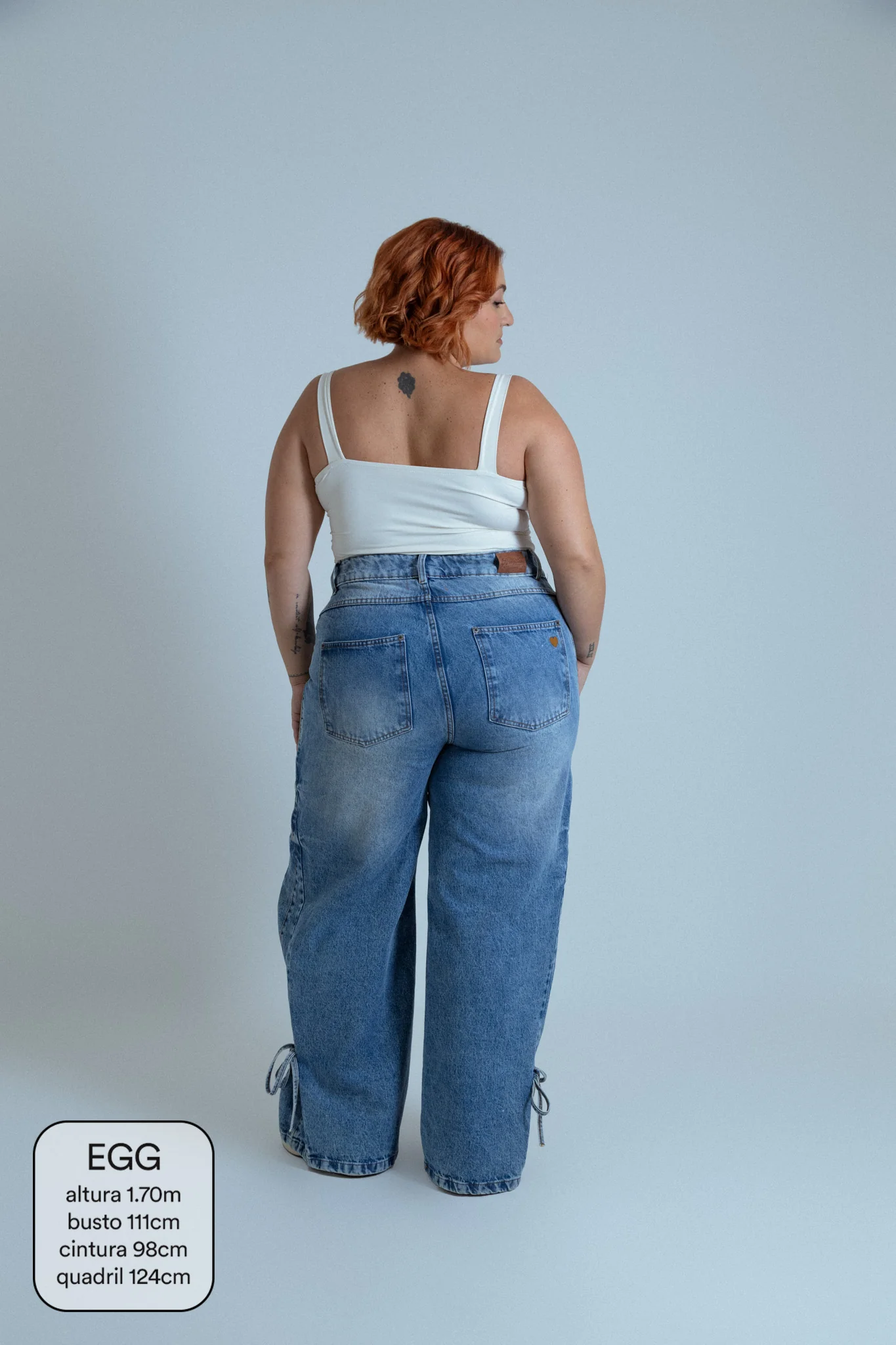calça jeans ajustável laço acid wash - Image 10