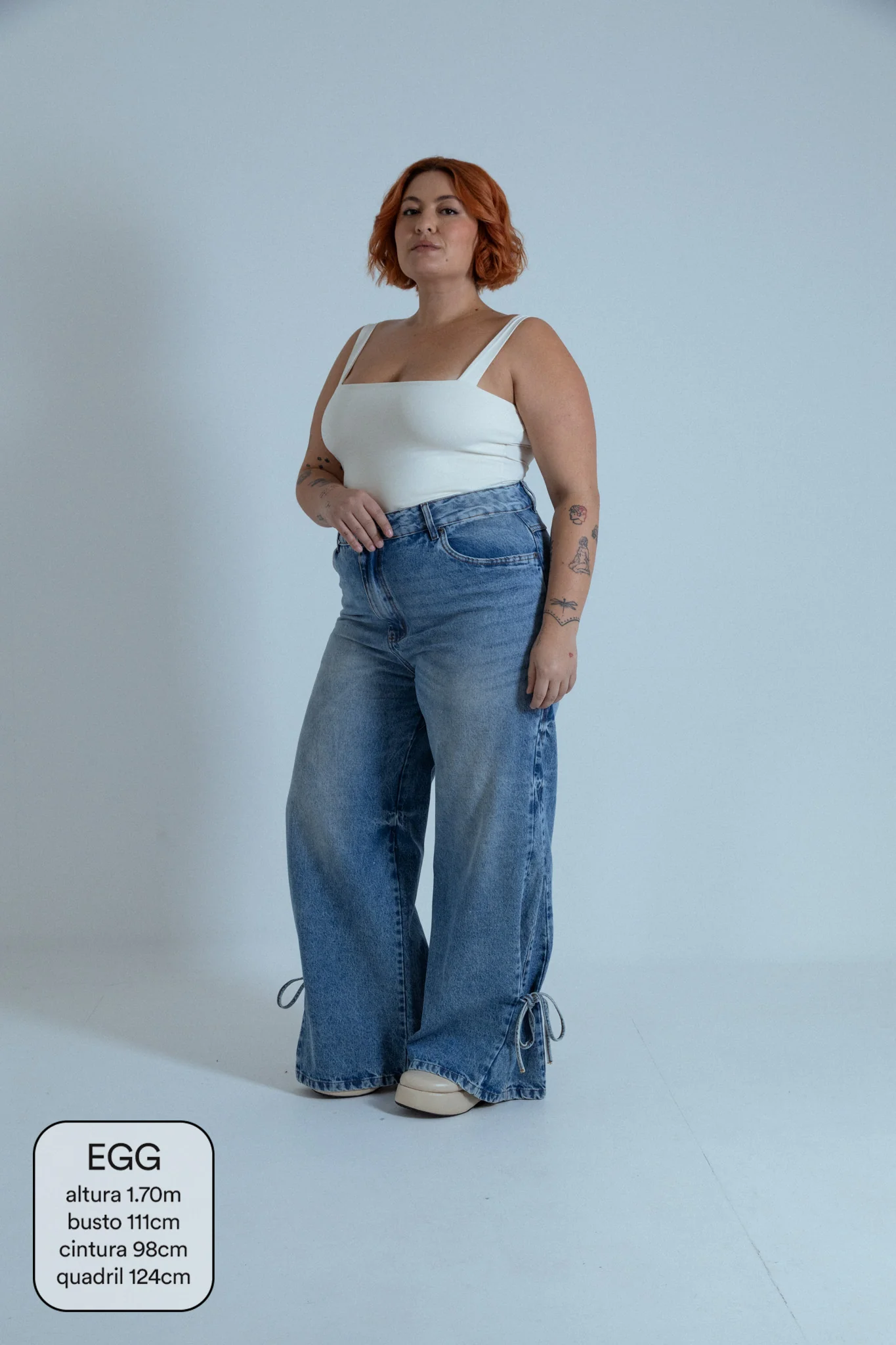 calça jeans ajustável laço acid wash - Image 11