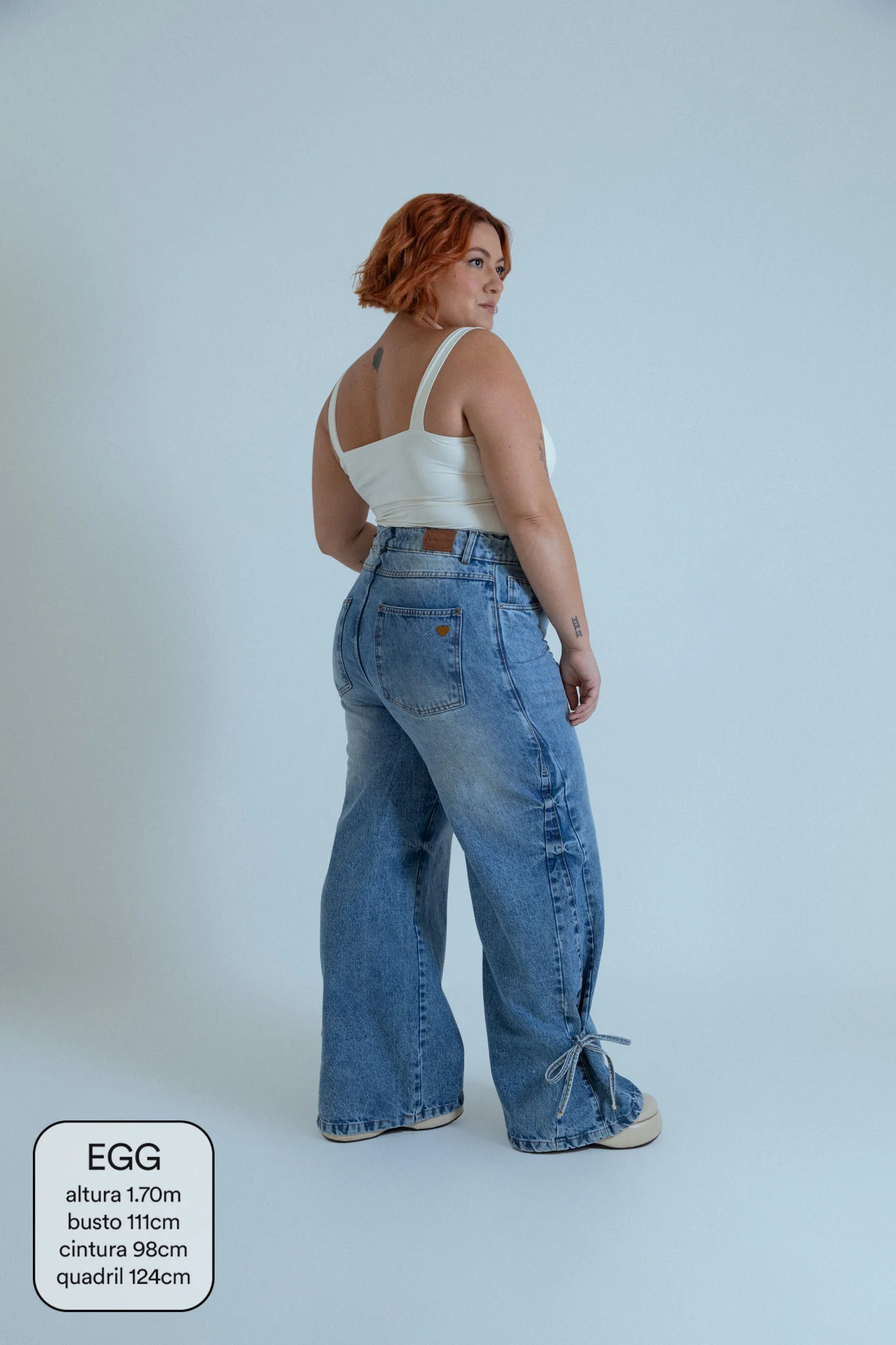 calça jeans ajustável laço acid wash - Image 8