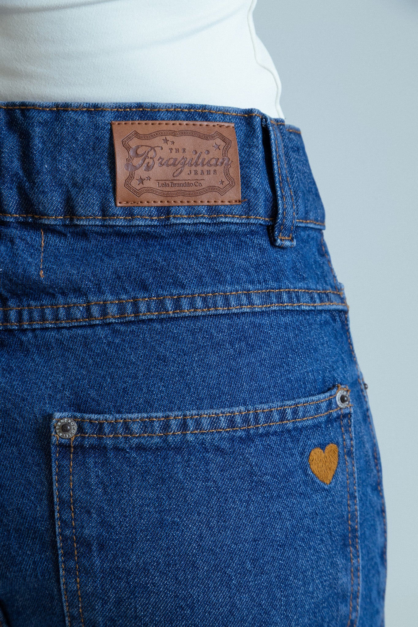 calça jeans ajustável wide denim blue - Image 6