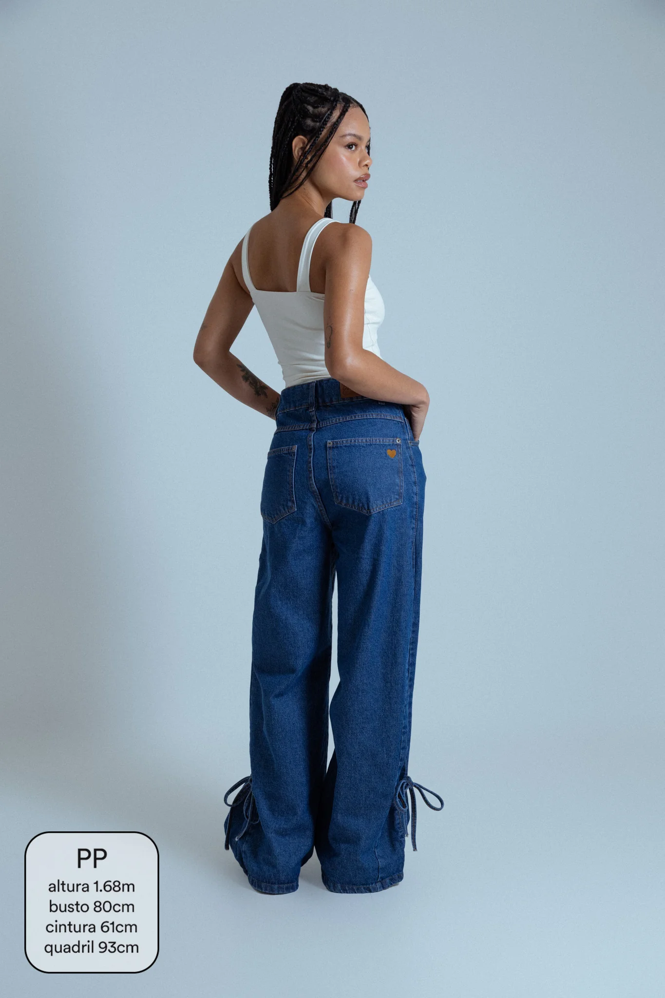 calça jeans ajustável laço denim blue - Image 8