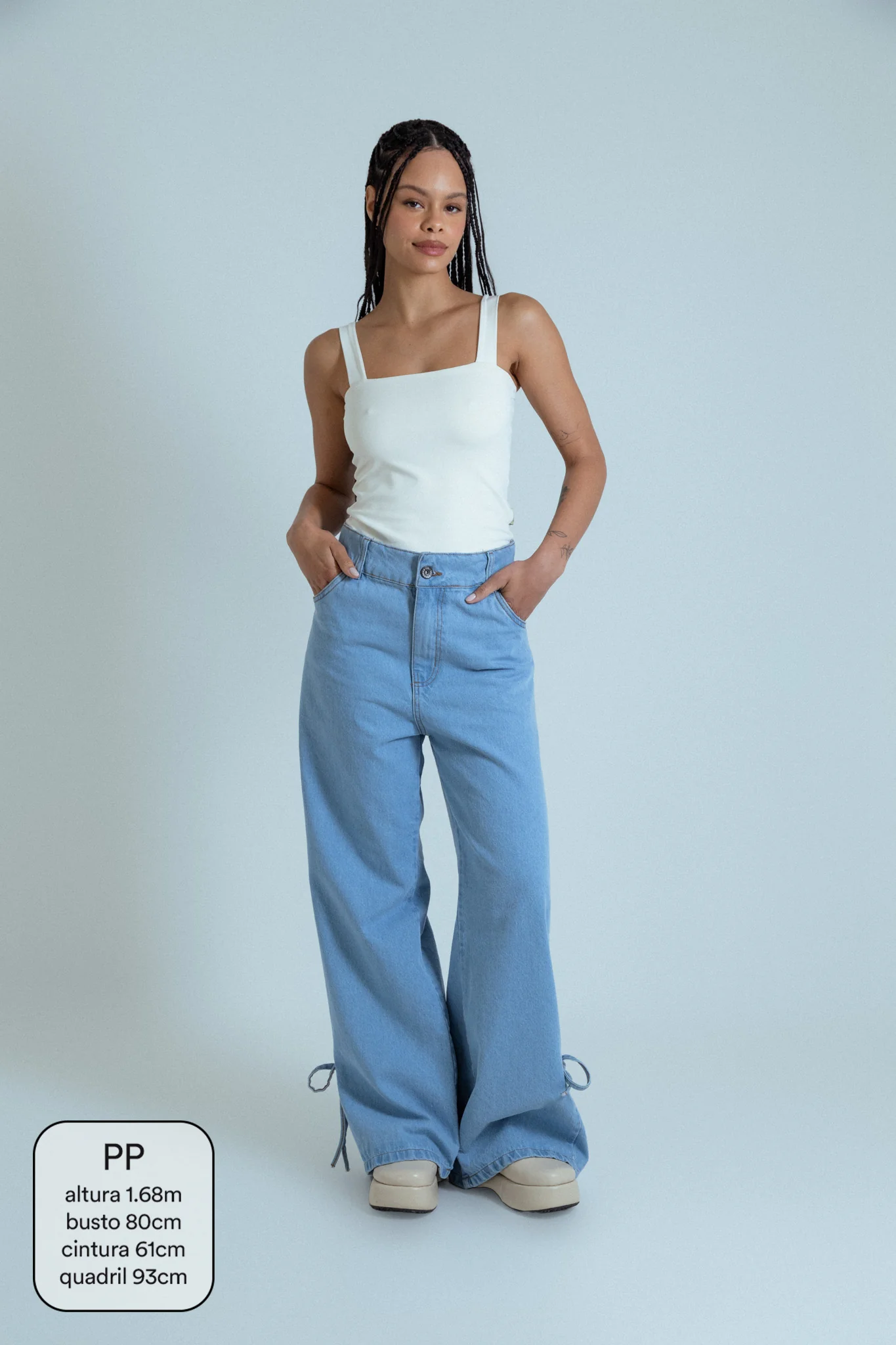 calça jeans ajustável laço light blue - Image 12