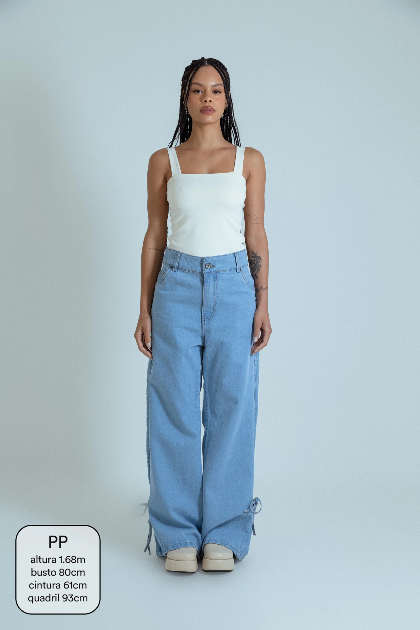 calça jeans ajustável laço light blue - Image 3