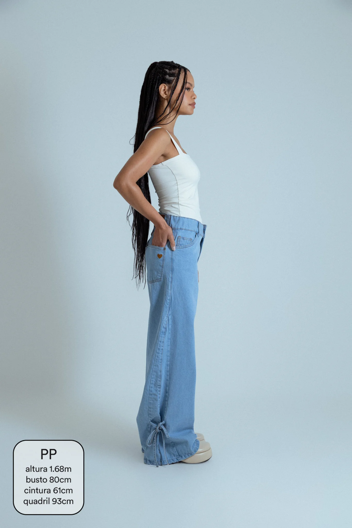 calça jeans ajustável laço light blue - Image 5