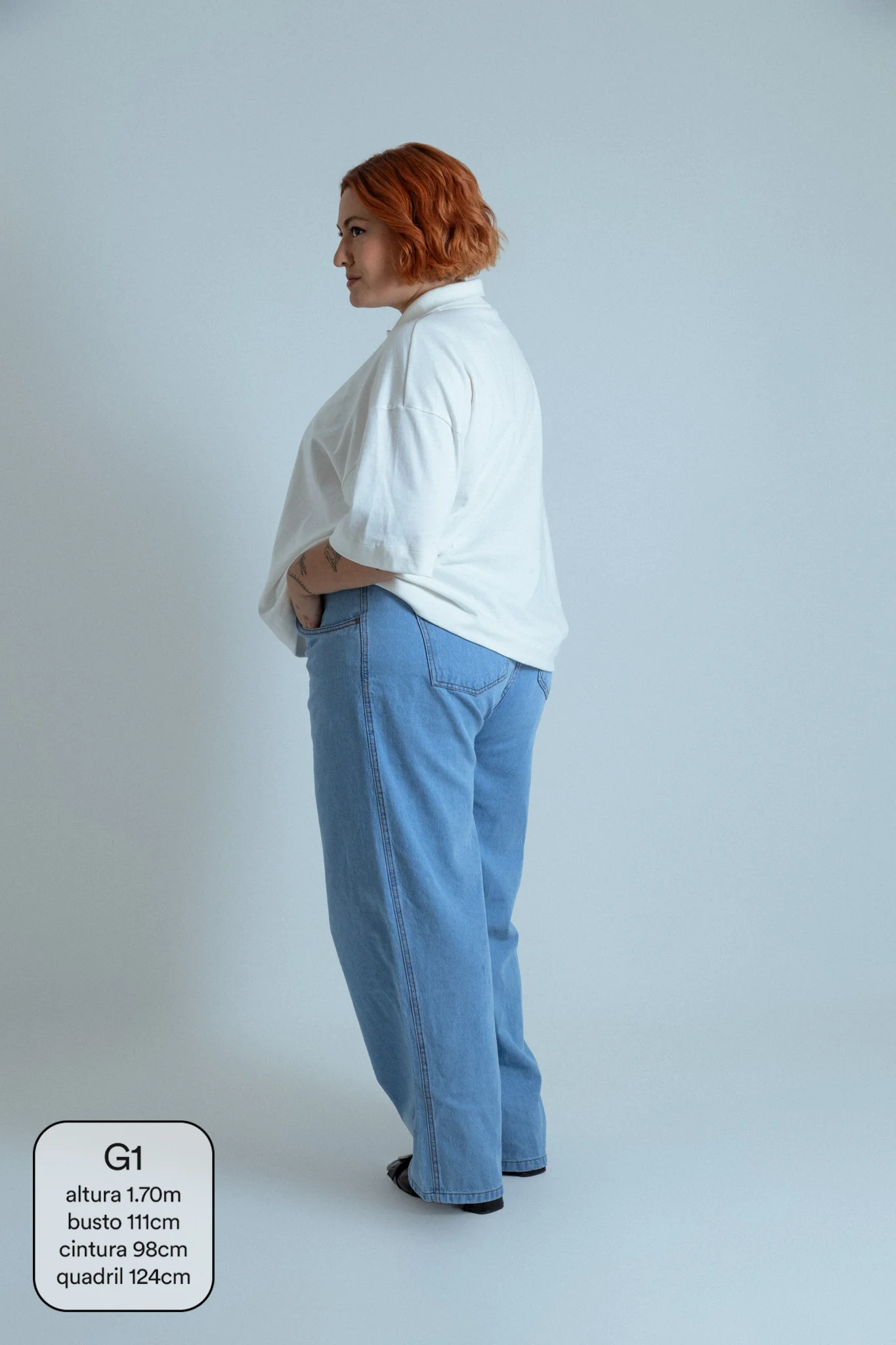 calça jeans ajustável mom light blue - Image 14