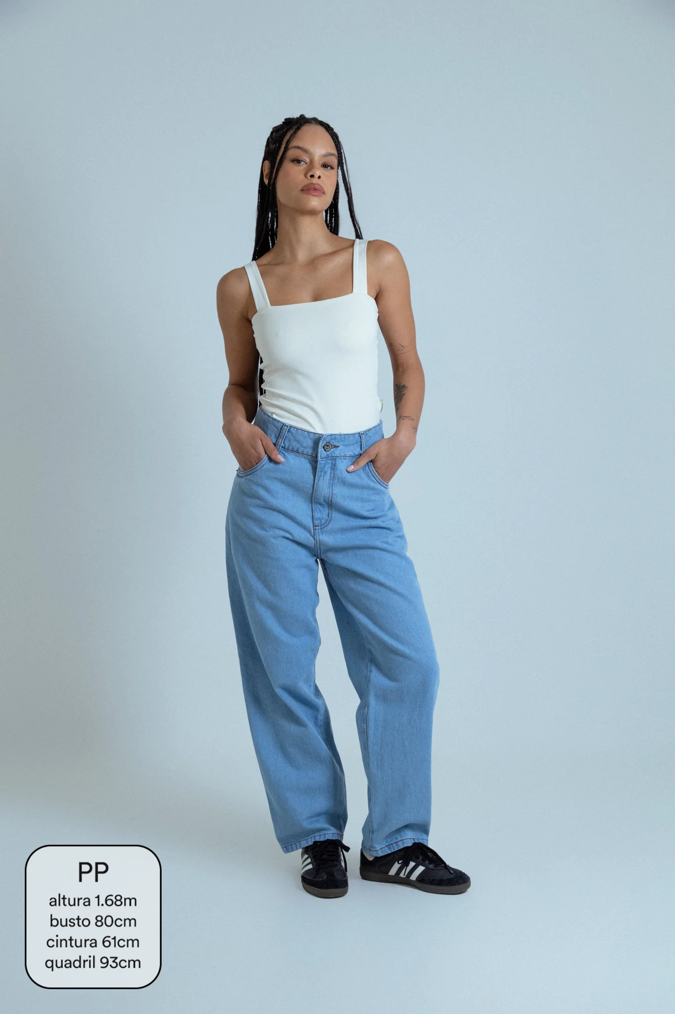 calça jeans ajustável mom light blue - Image 4