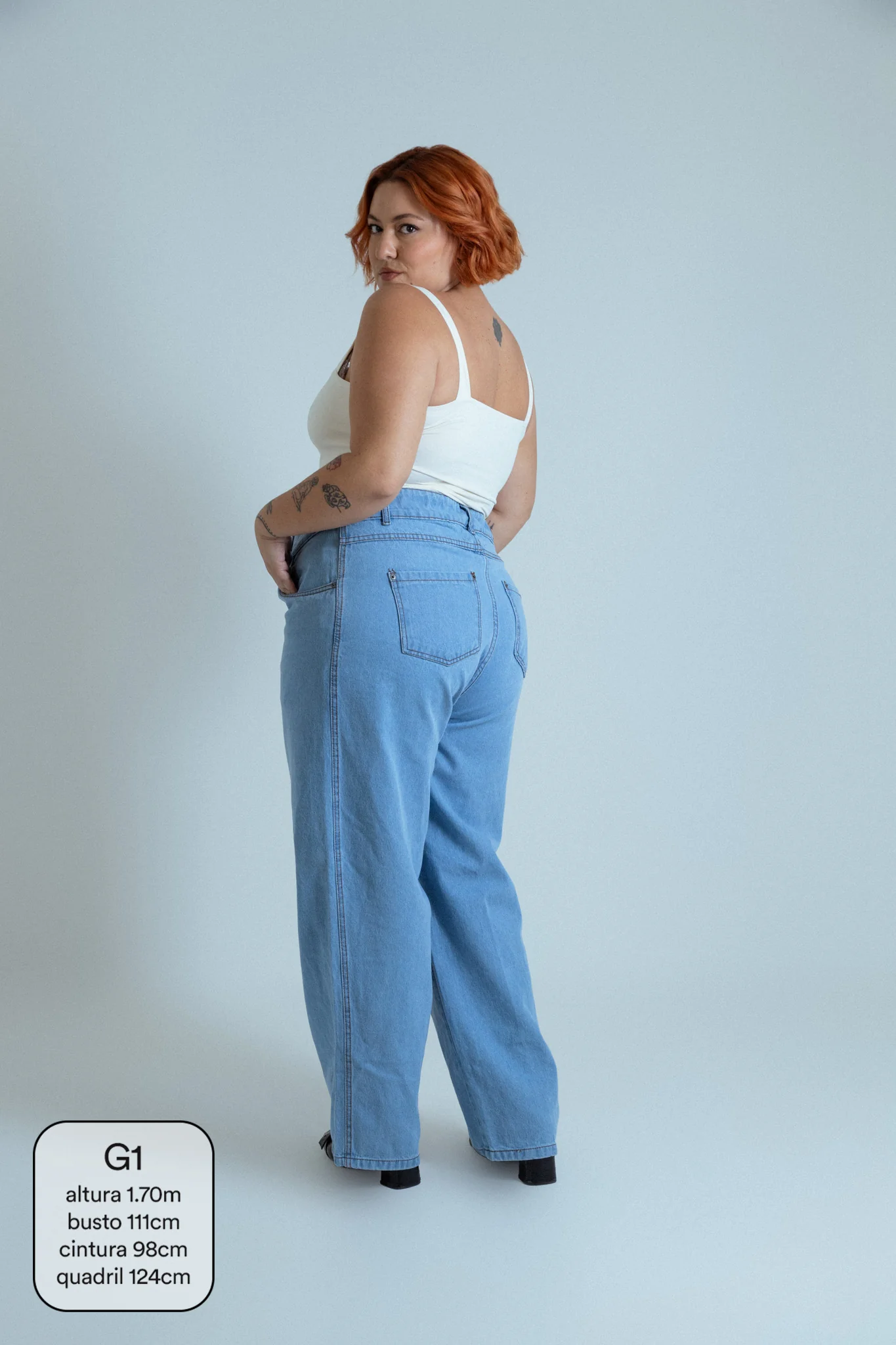 calça jeans ajustável mom light blue - Image 6