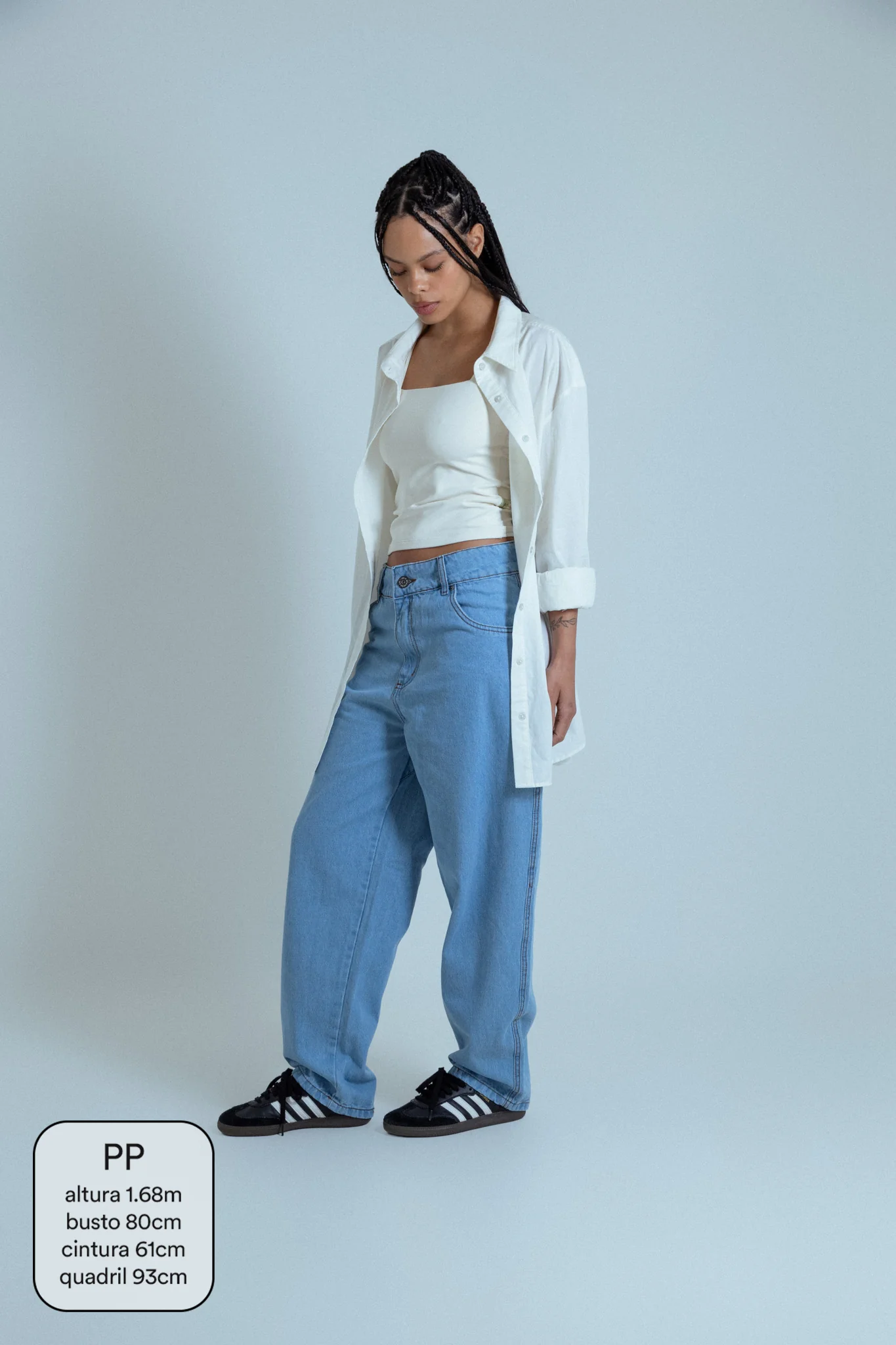 calça jeans ajustável mom light blue - Image 8