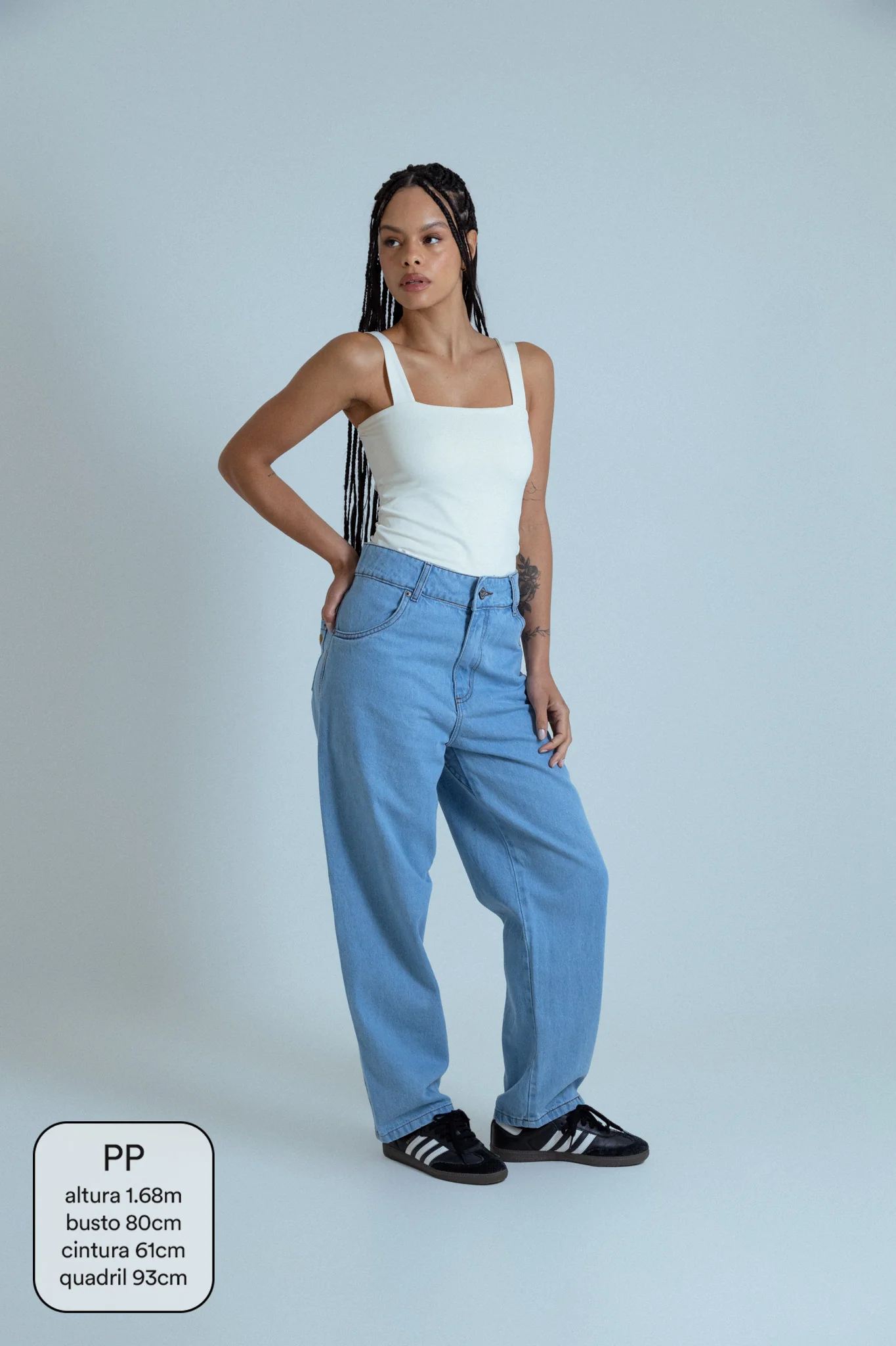 calça jeans ajustável mom light blue - Image 9