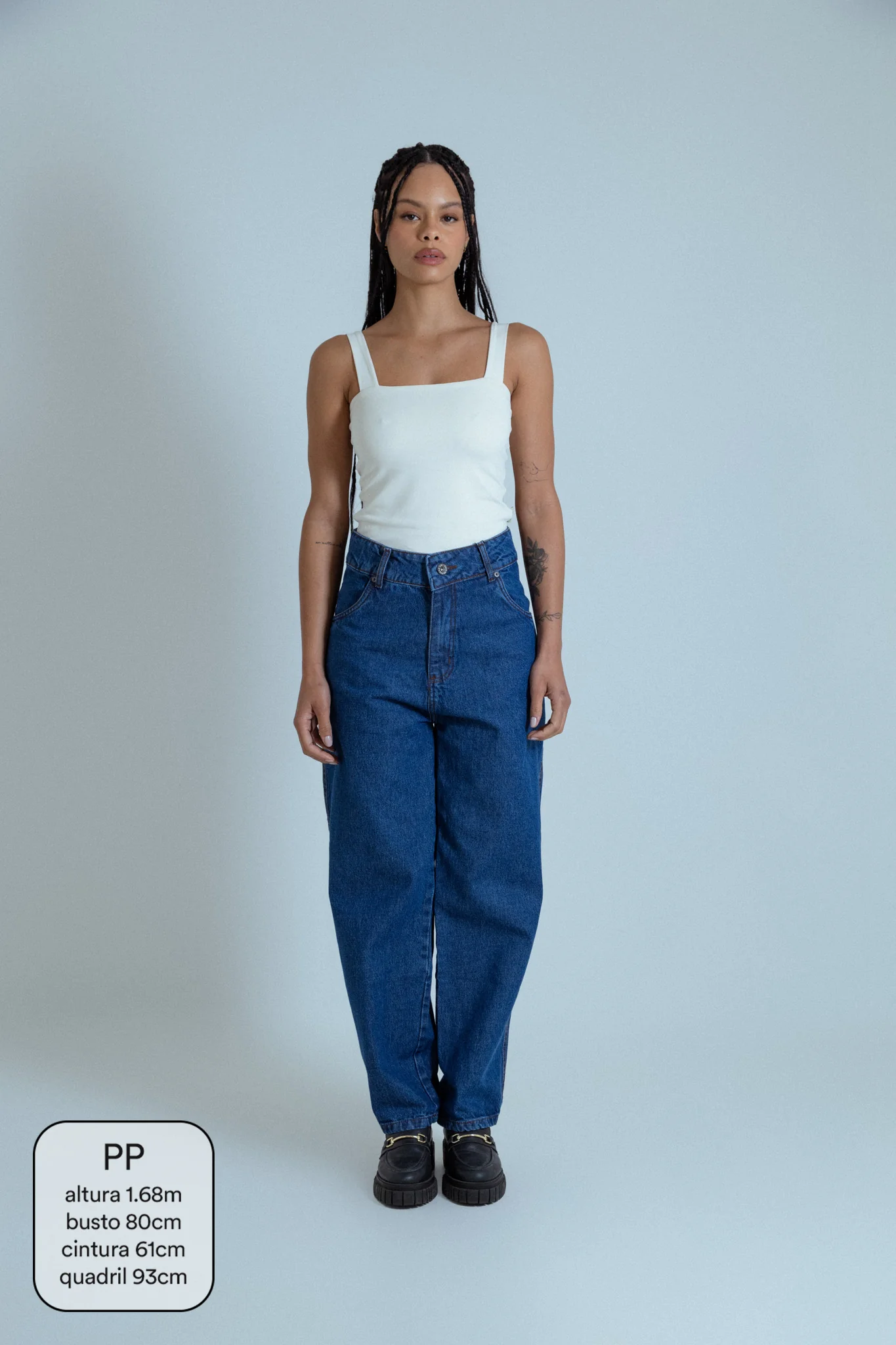 calça jeans ajustável mom denim blue - Image 10