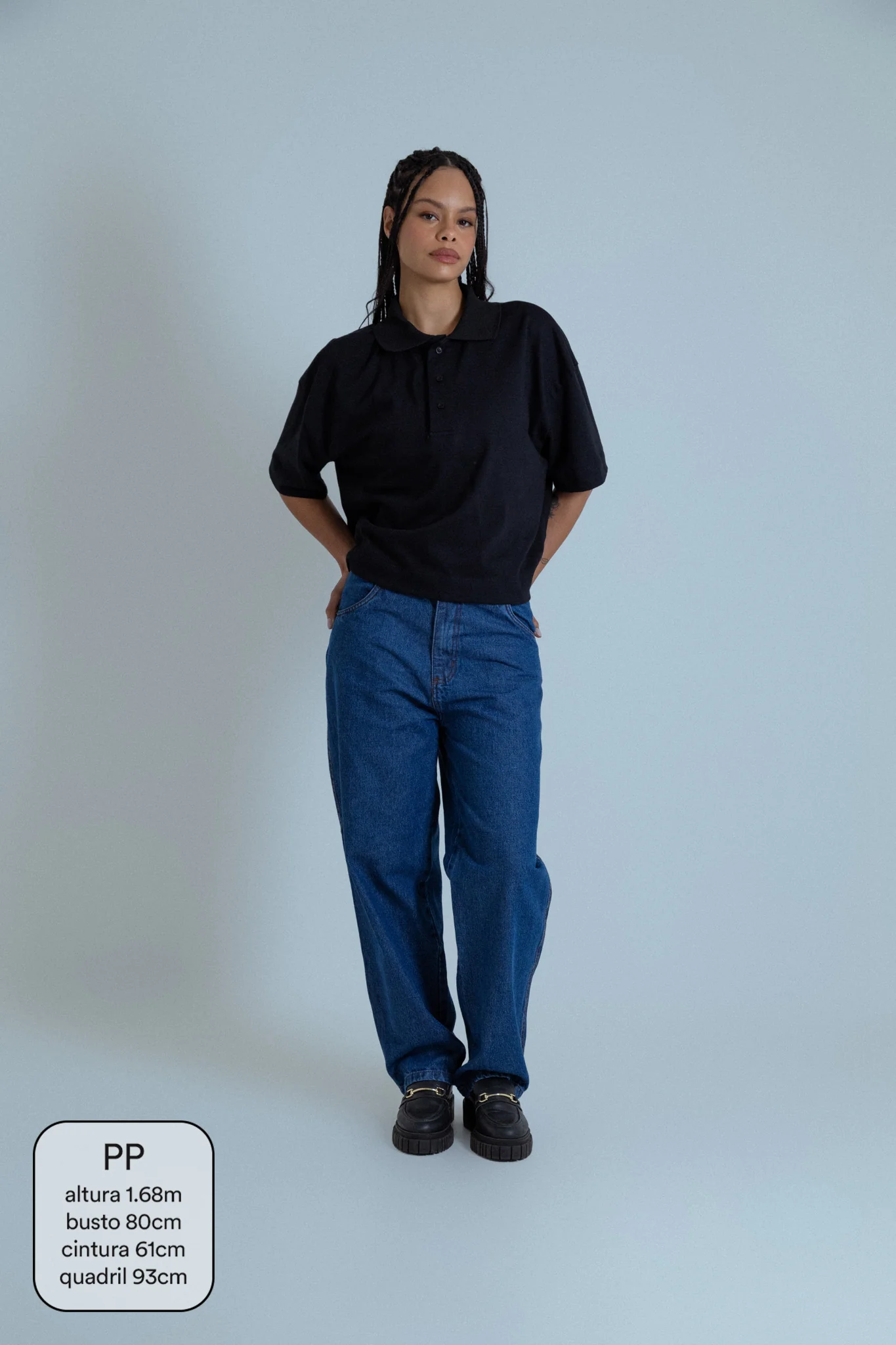 calça jeans ajustável mom denim blue - Image 8