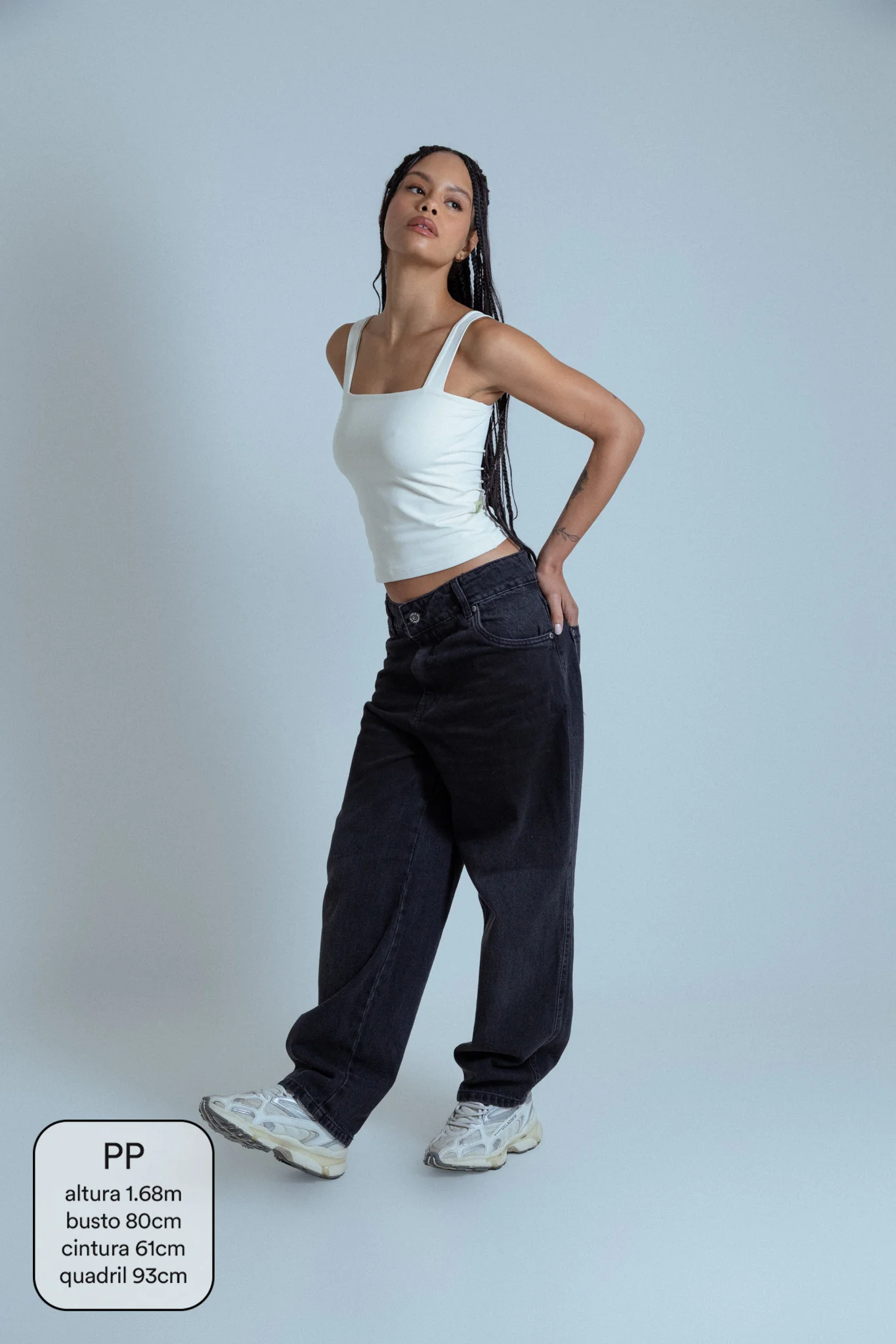calça jeans ajustável mom midnight black - Image 17
