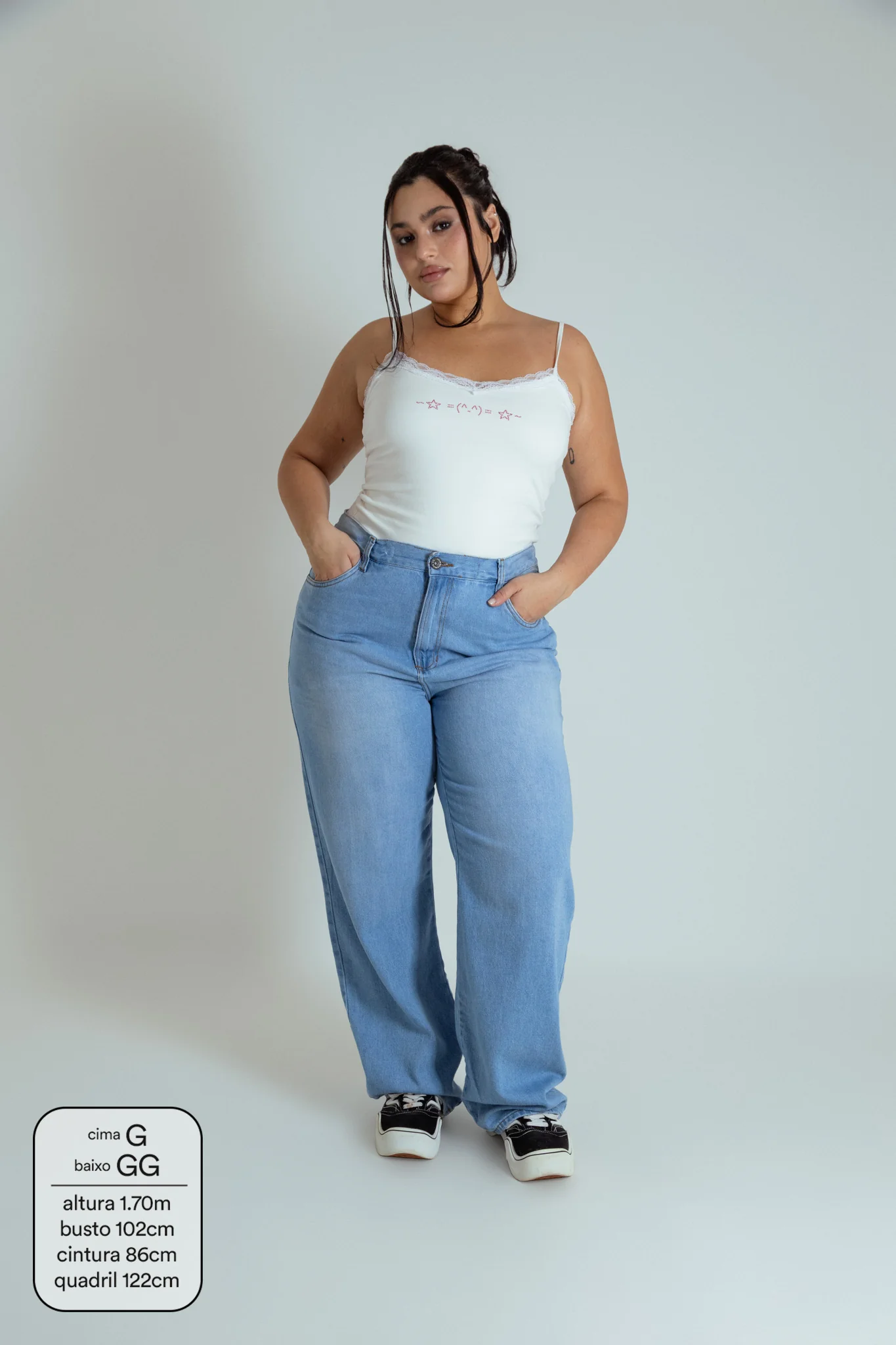 calça jeans ajustável reta estrela LUV - Image 5