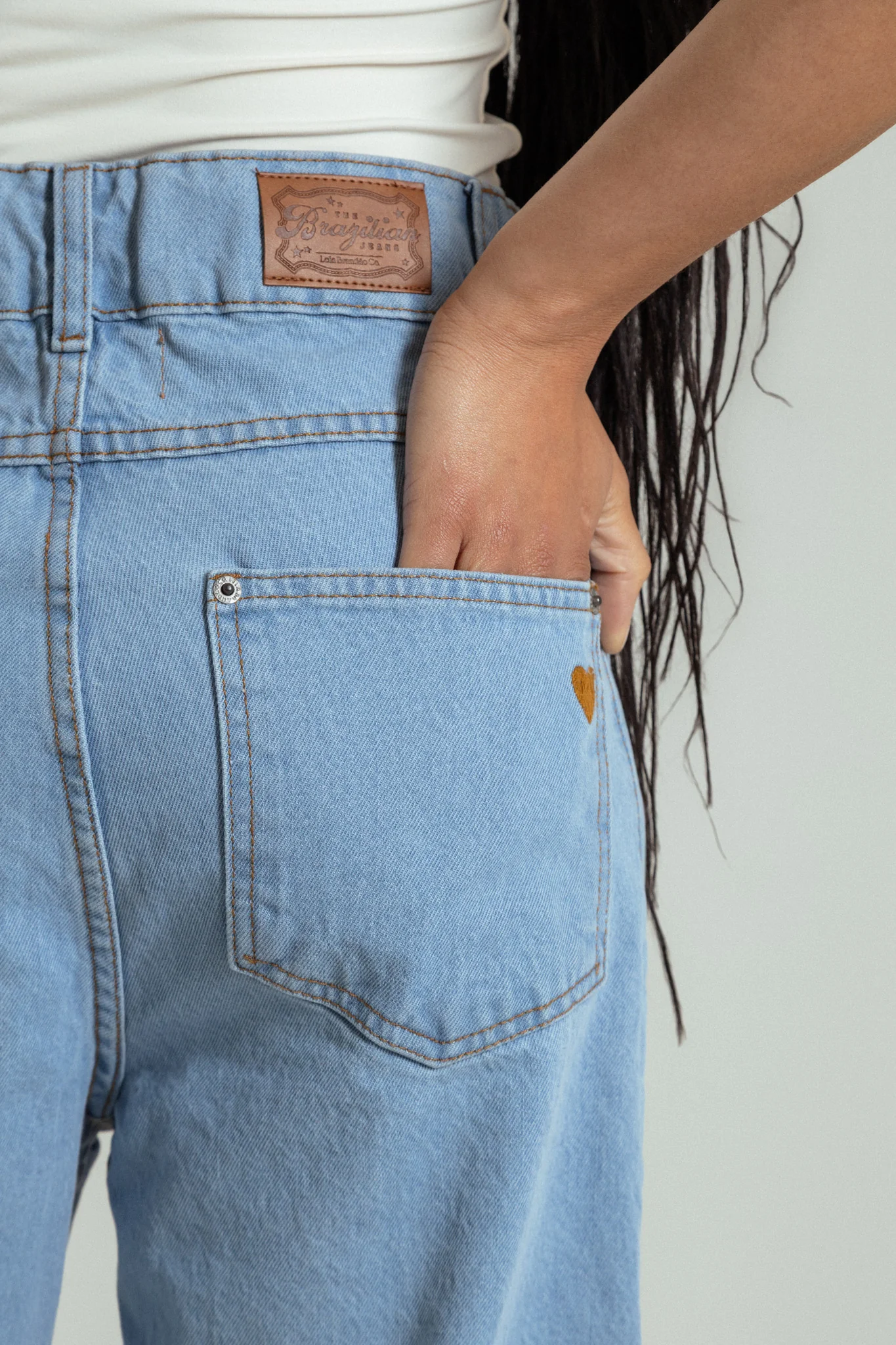 calça jeans ajustável wide light blue - Image 5