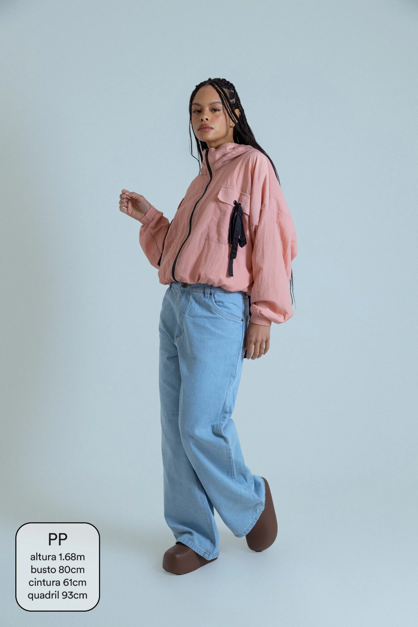 calça jeans ajustável wide light blue - Image 9