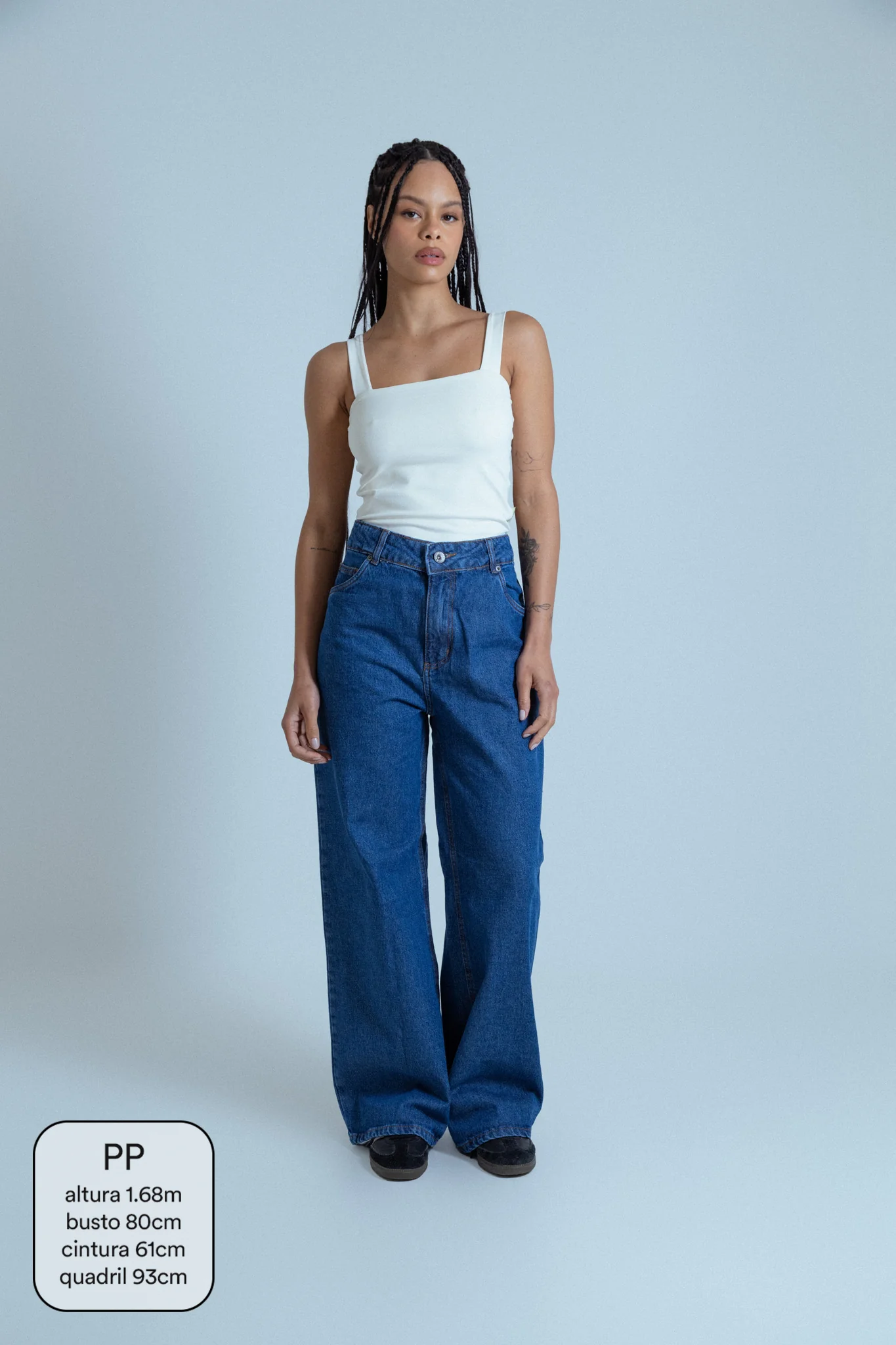 calça jeans ajustável wide denim blue - Image 10