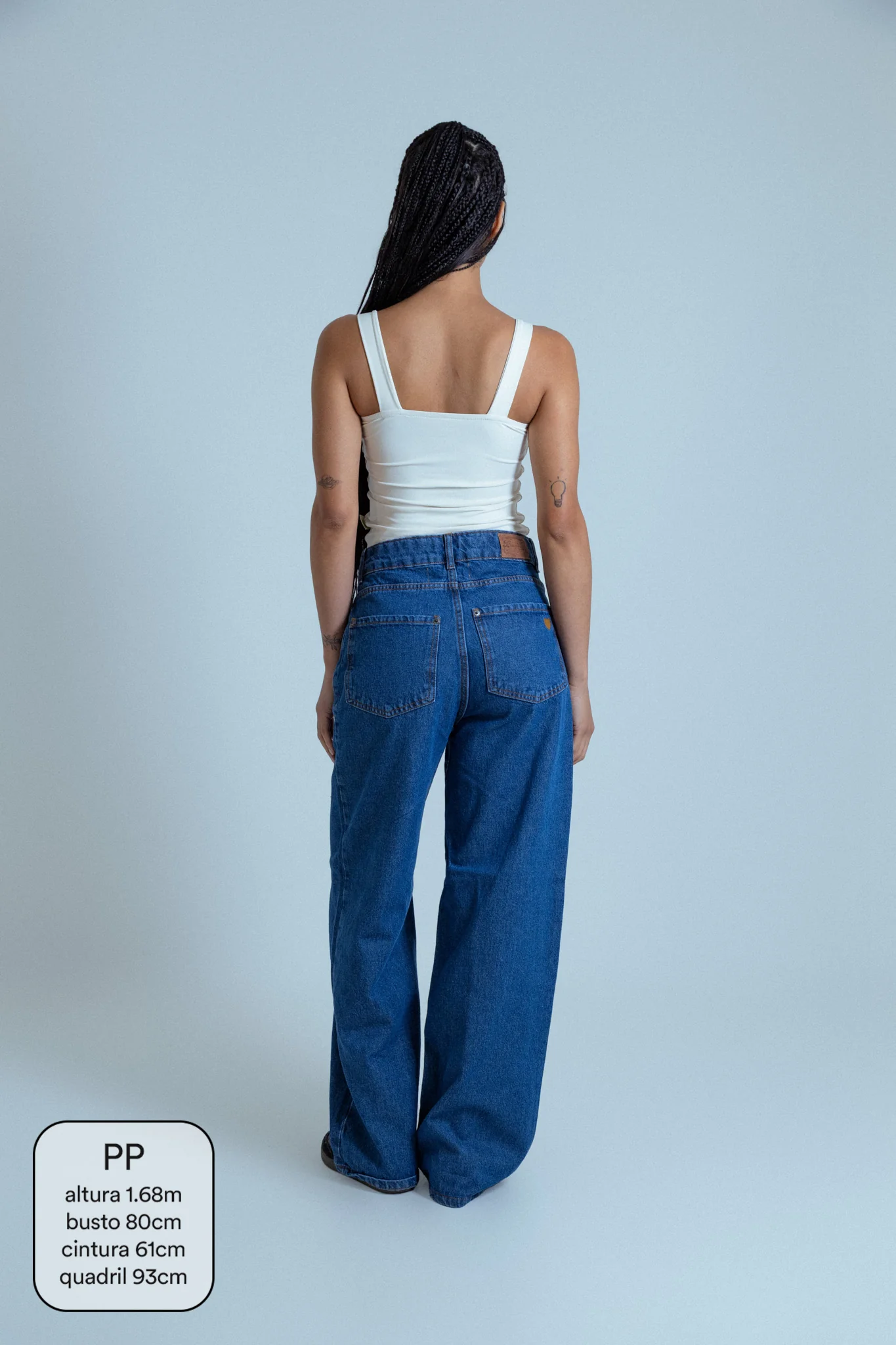 calça jeans ajustável wide denim blue - Image 14