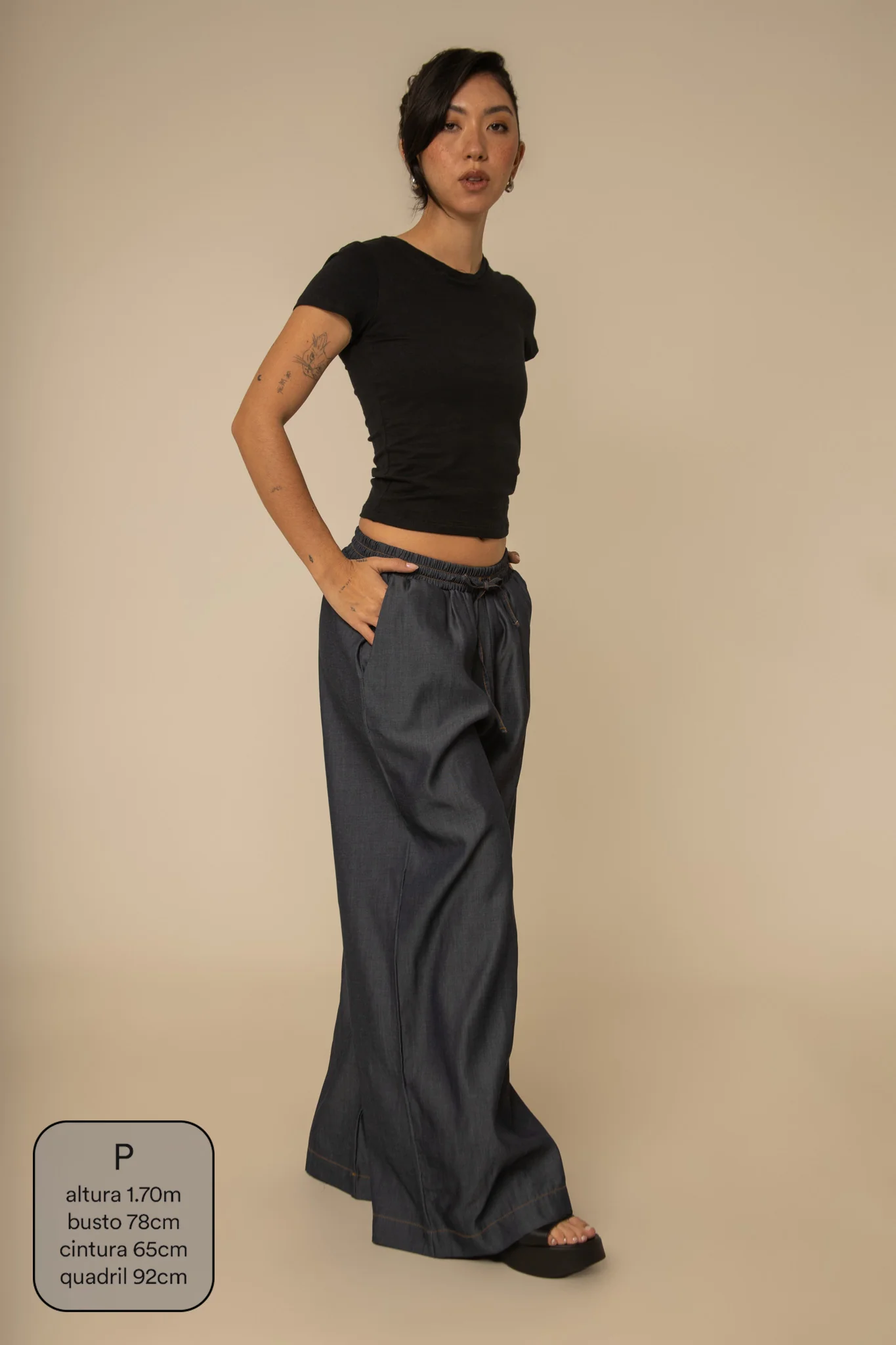 calça jeans levinha wide indigo blue - Image 24