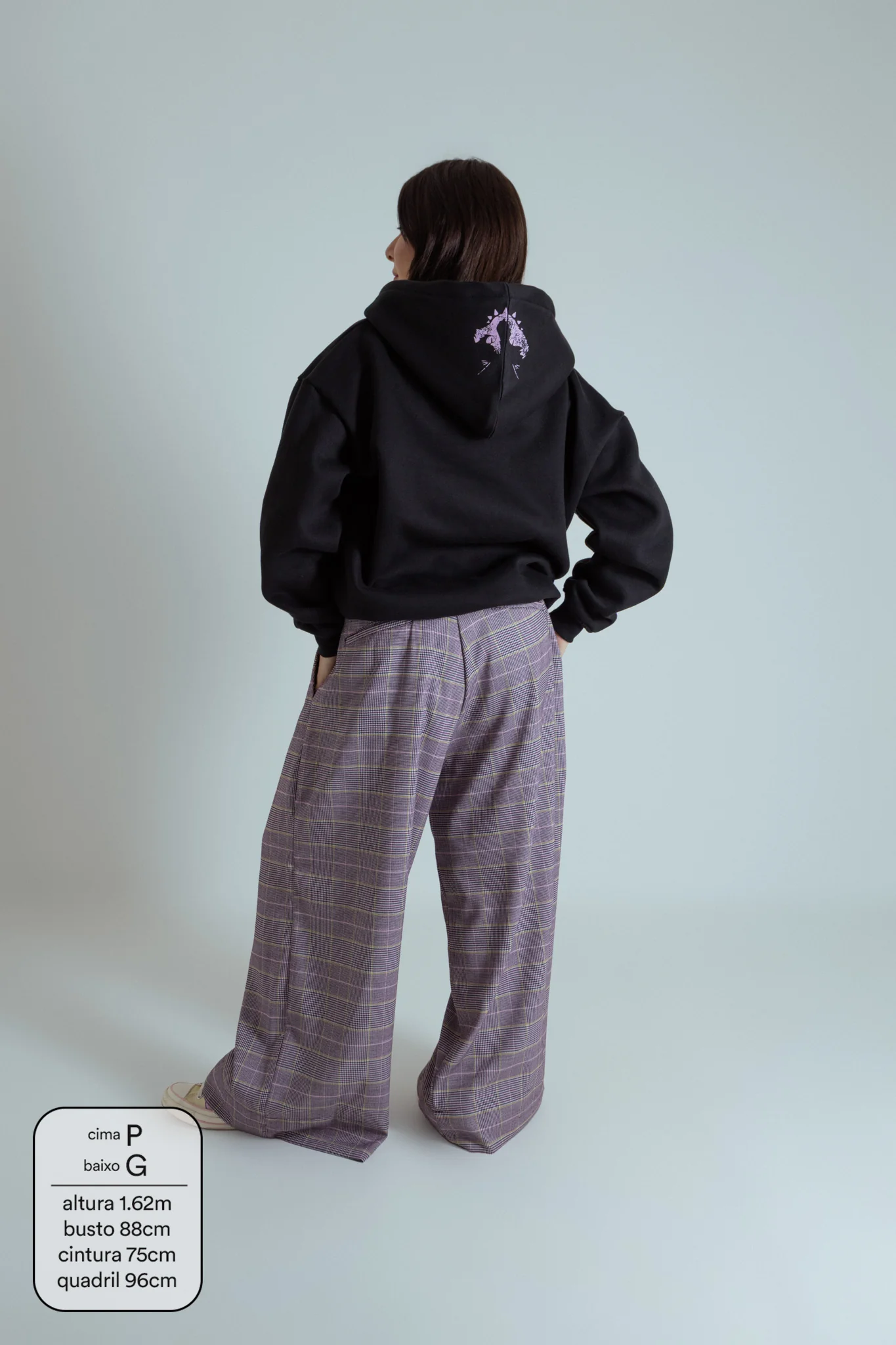 calça xadrez alfaiataria ajustável LUV - Image 15