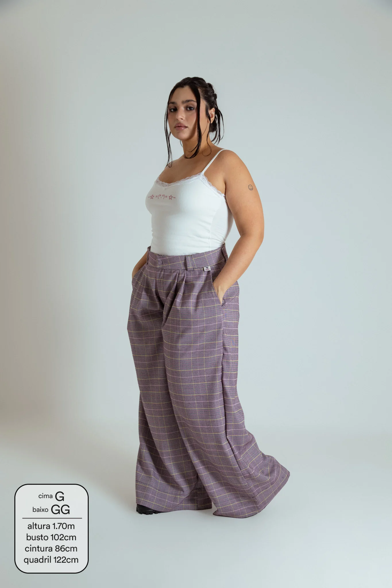 calça xadrez alfaiataria ajustável LUV - Image 16