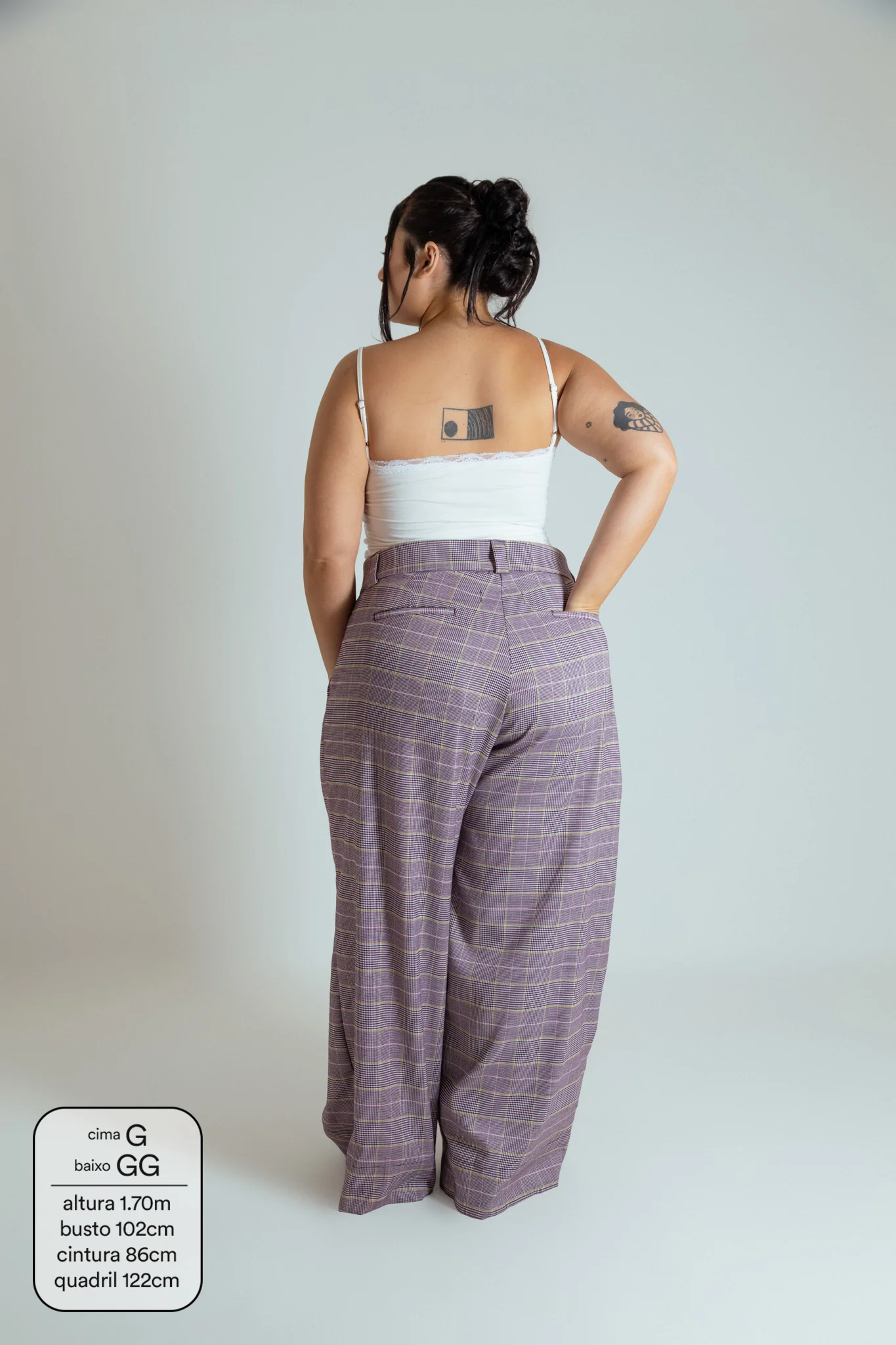 calça xadrez alfaiataria ajustável LUV - Image 18