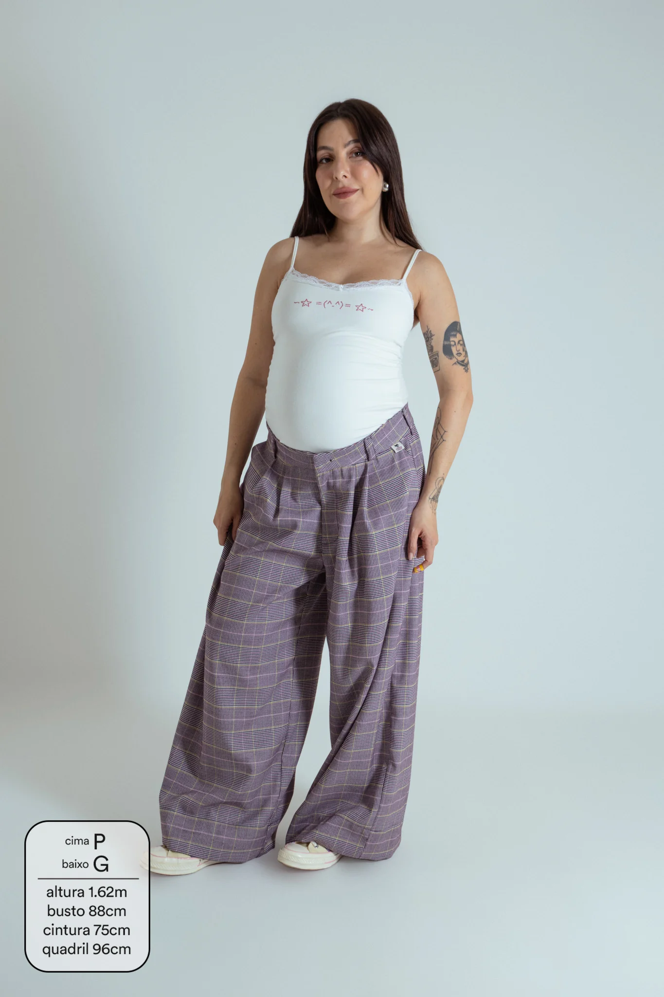 calça xadrez alfaiataria ajustável LUV - Image 2