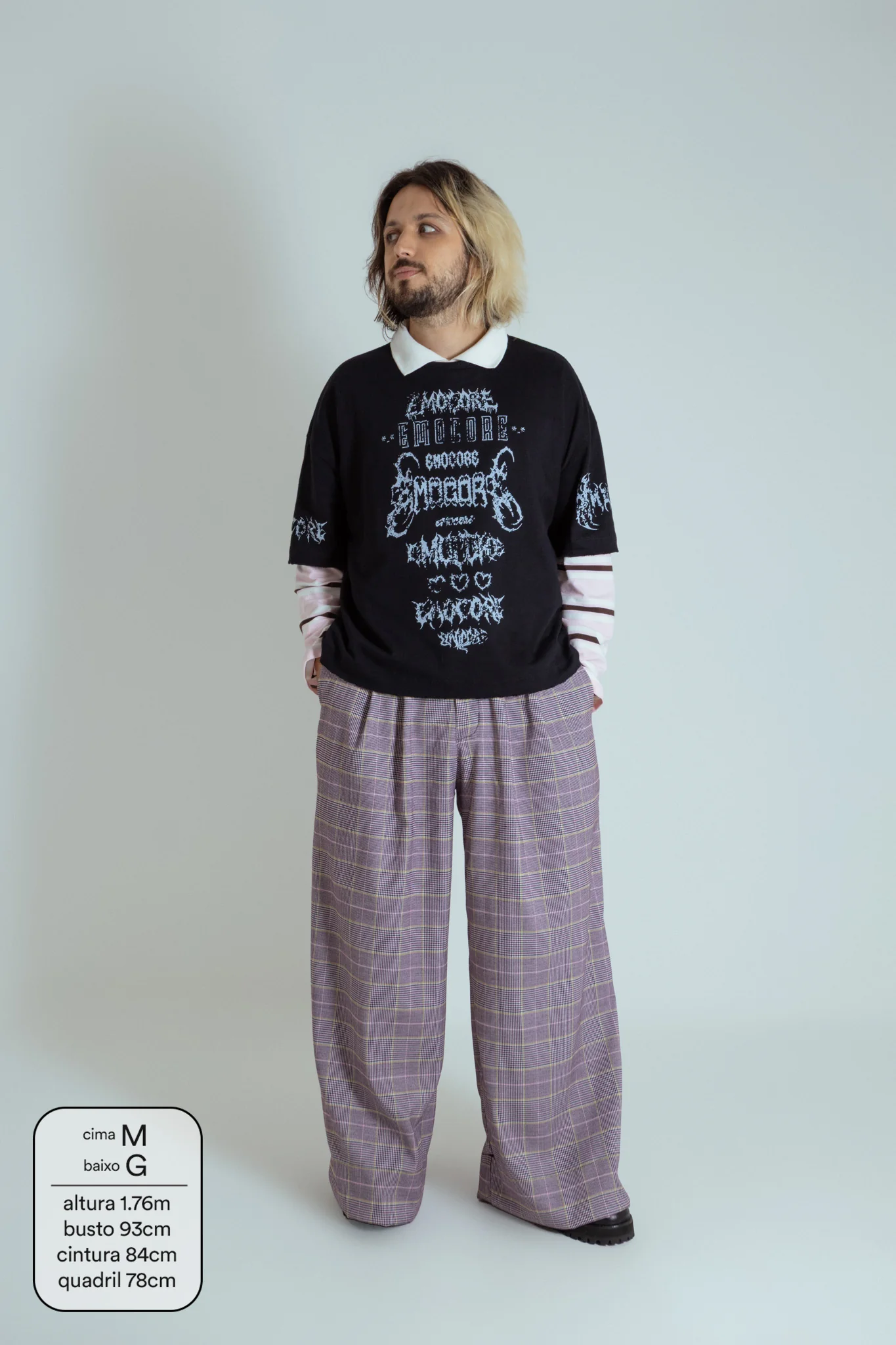 calça xadrez alfaiataria ajustável LUV - Image 3