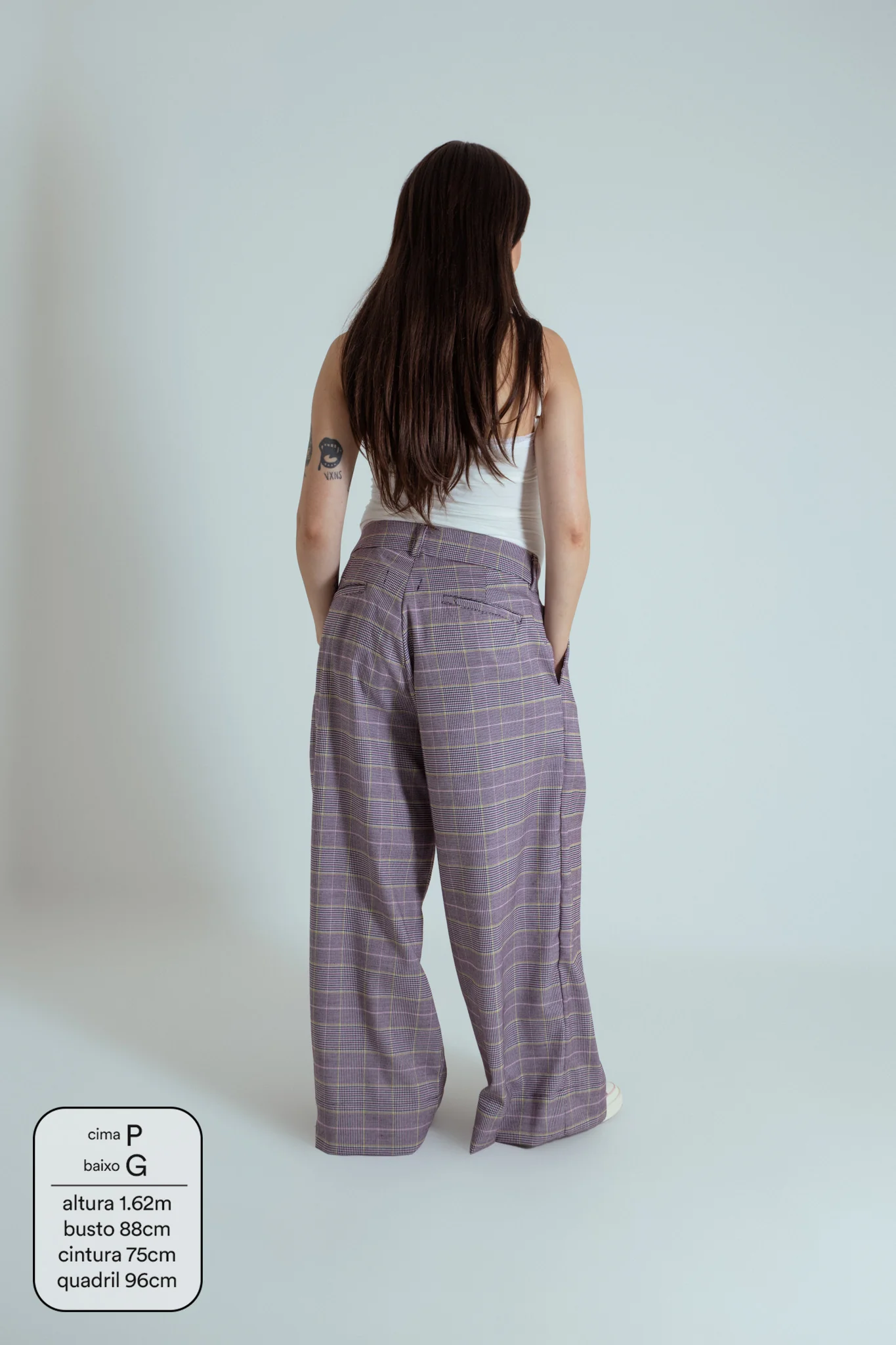 calça xadrez alfaiataria ajustável LUV - Image 9
