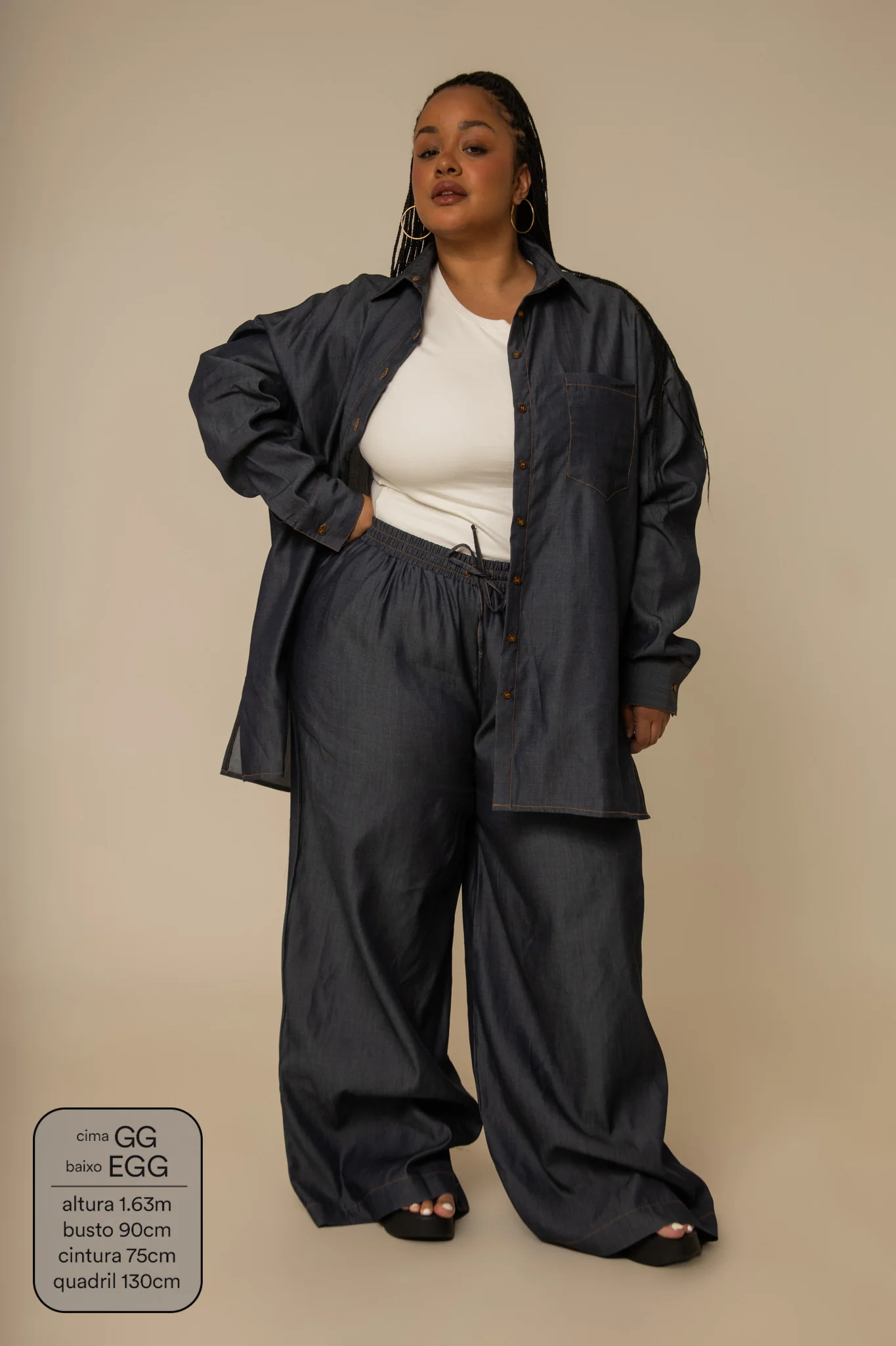camisa jeans levinha oversized - Image 11