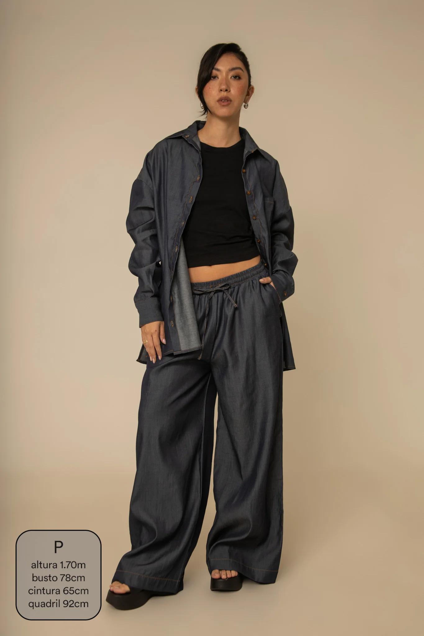 camisa jeans levinha oversized - Image 15