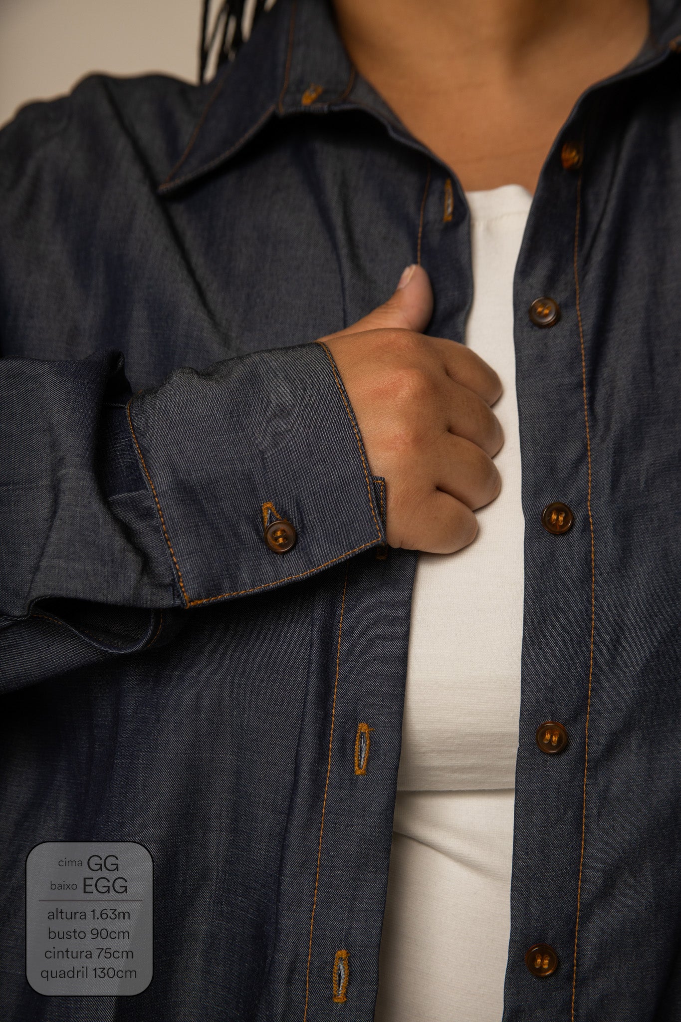 camisa jeans levinha oversized - Image 6