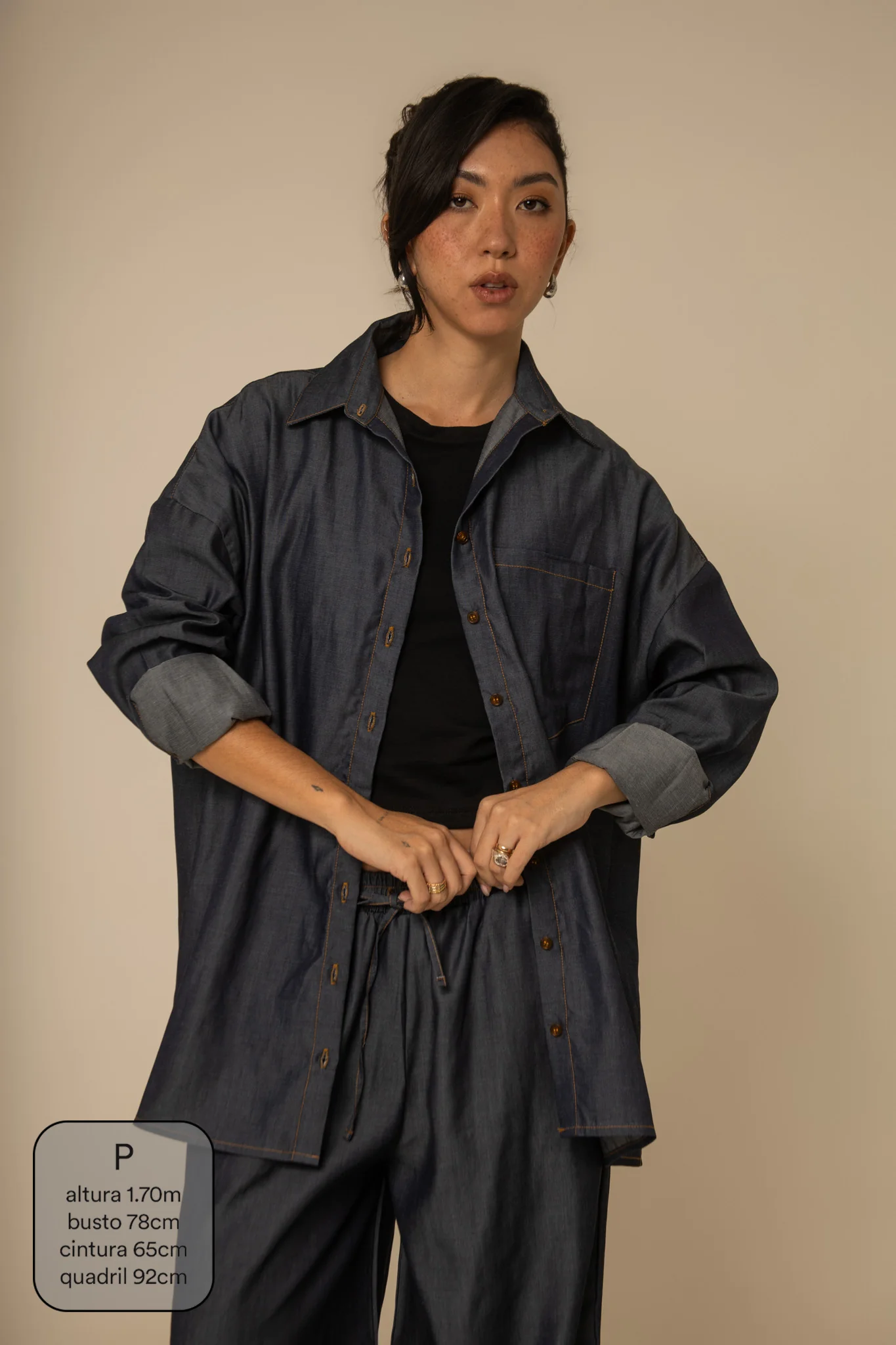 camisa jeans levinha oversized - Image 7