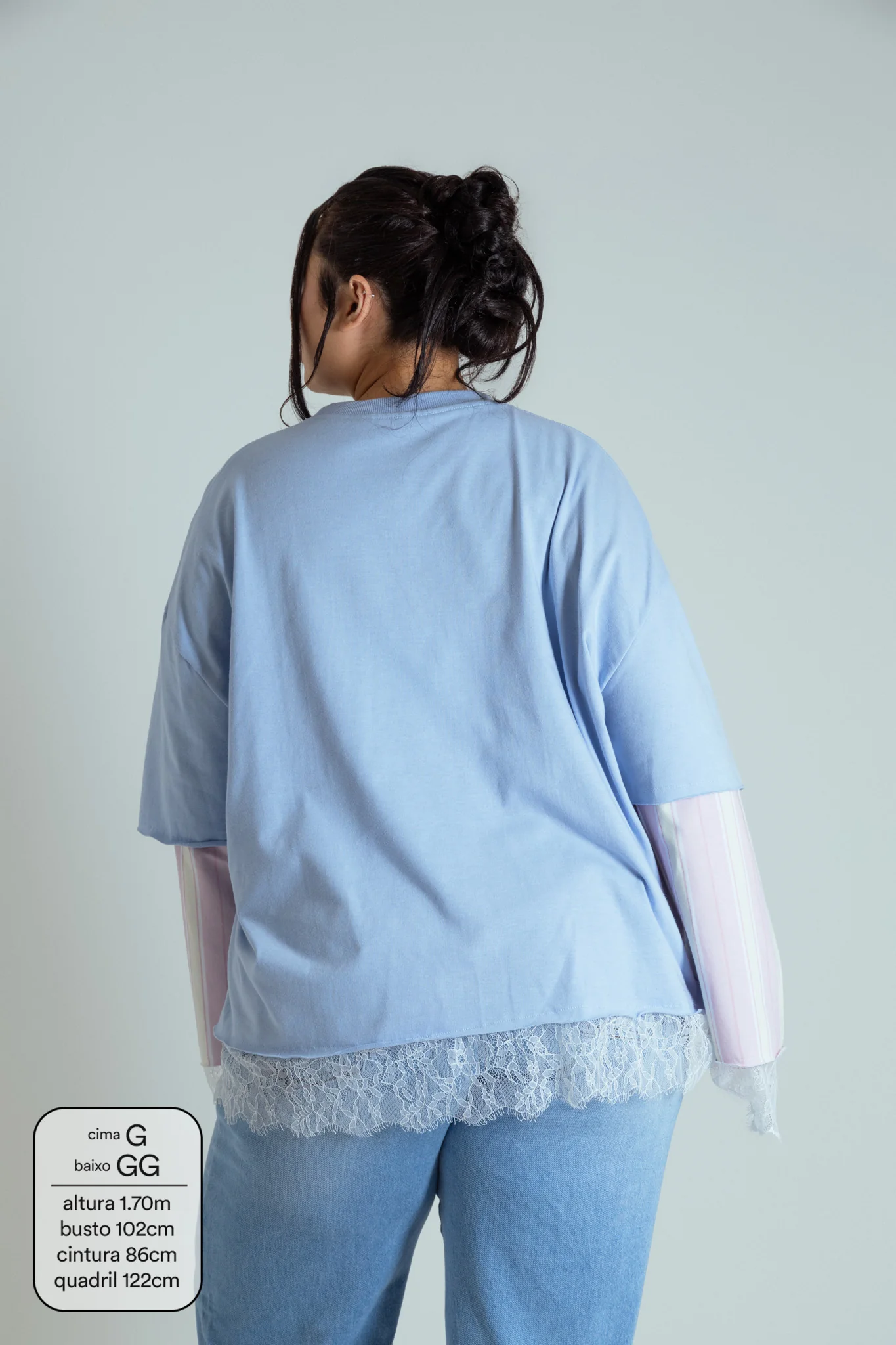camisetão sobreposição renda oversized LUV - Image 11