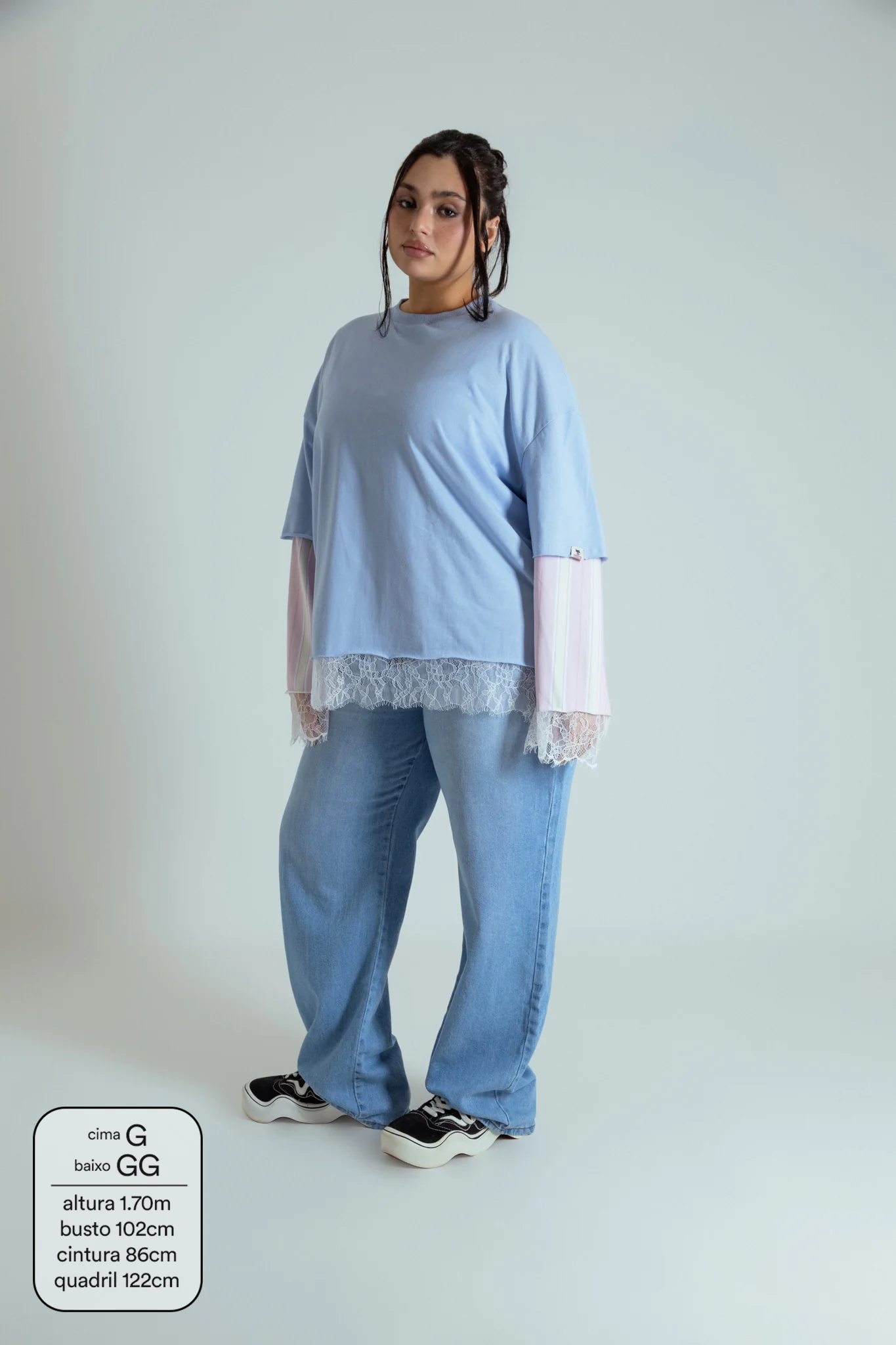 camisetão sobreposição renda oversized LUV - Image 12