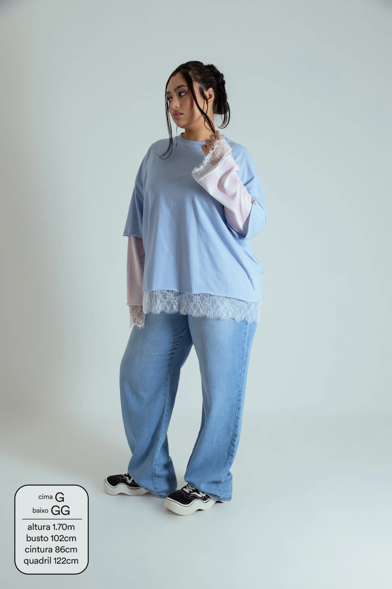 camisetão sobreposição renda oversized LUV - Image 14