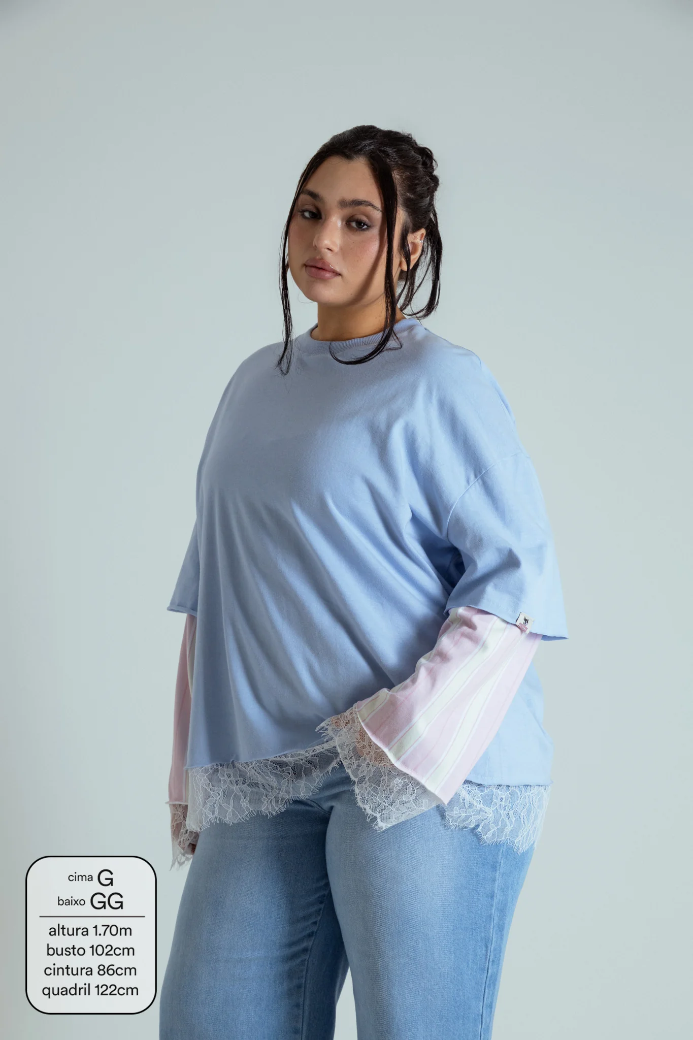 camisetão sobreposição renda oversized LUV - Image 15