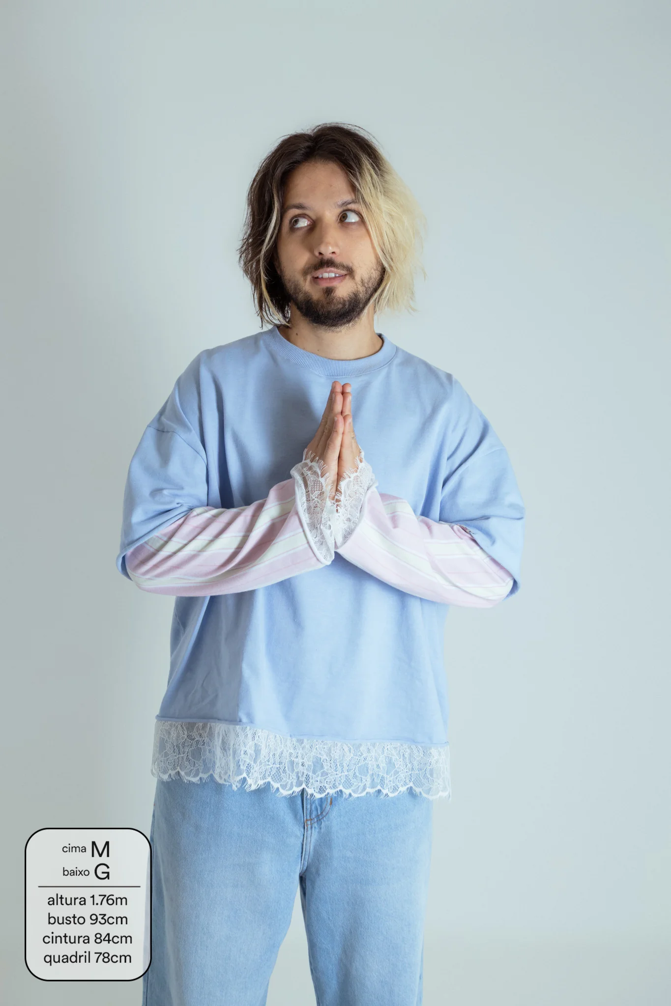 camisetão sobreposição renda oversized LUV - Image 4