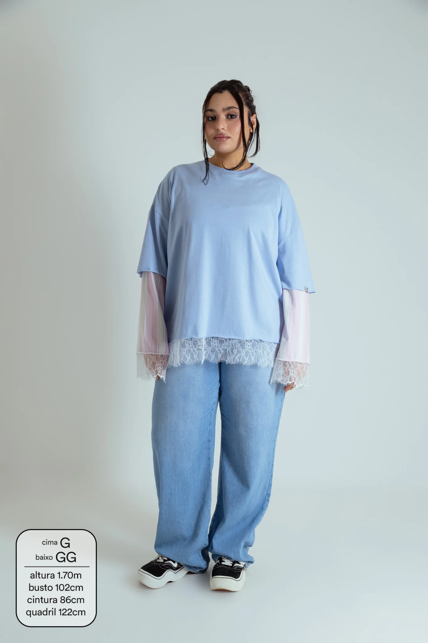 camisetão sobreposição renda oversized LUV - Image 6