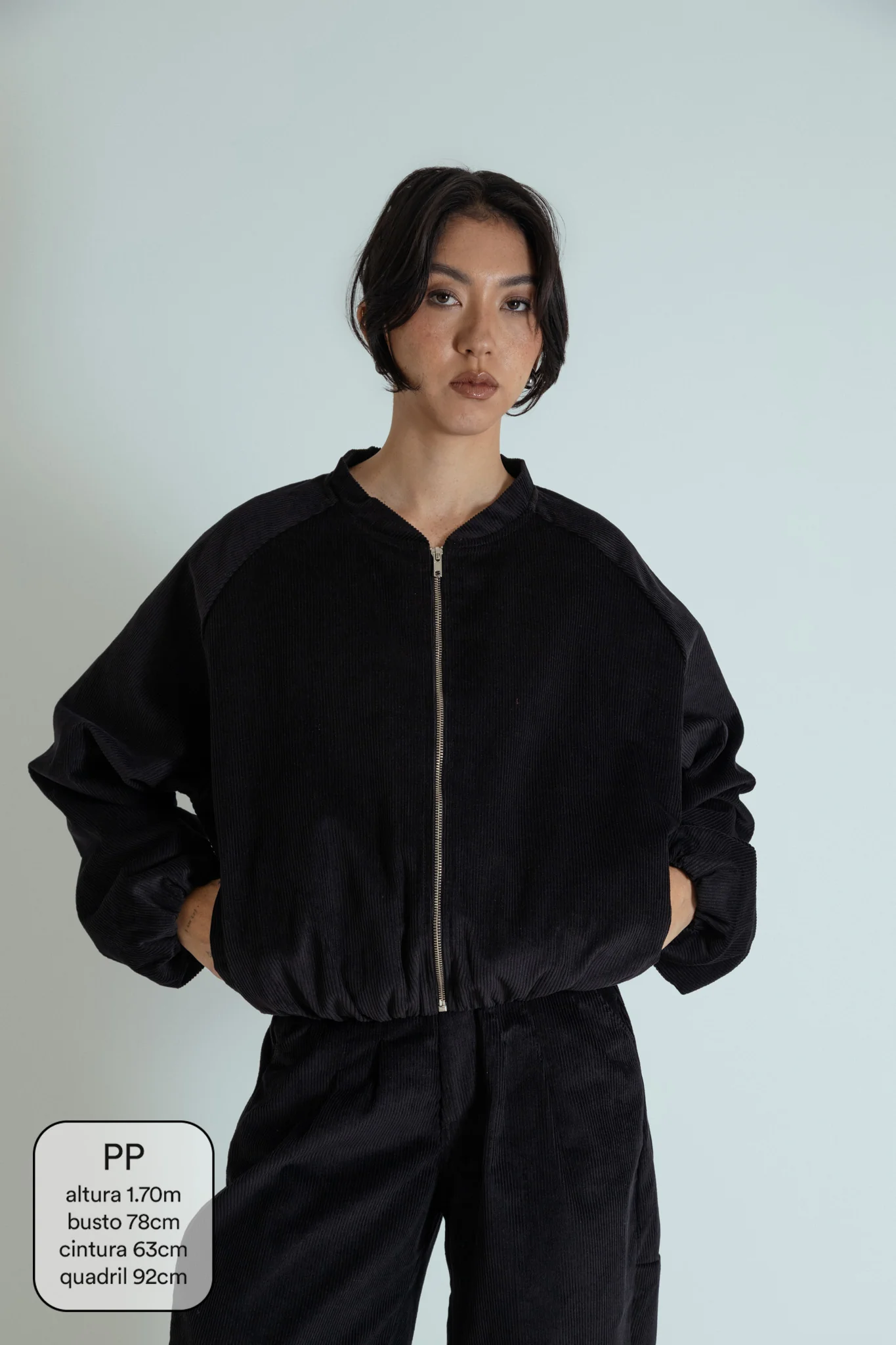 jaqueta bomber canelada oversized - Image 10
