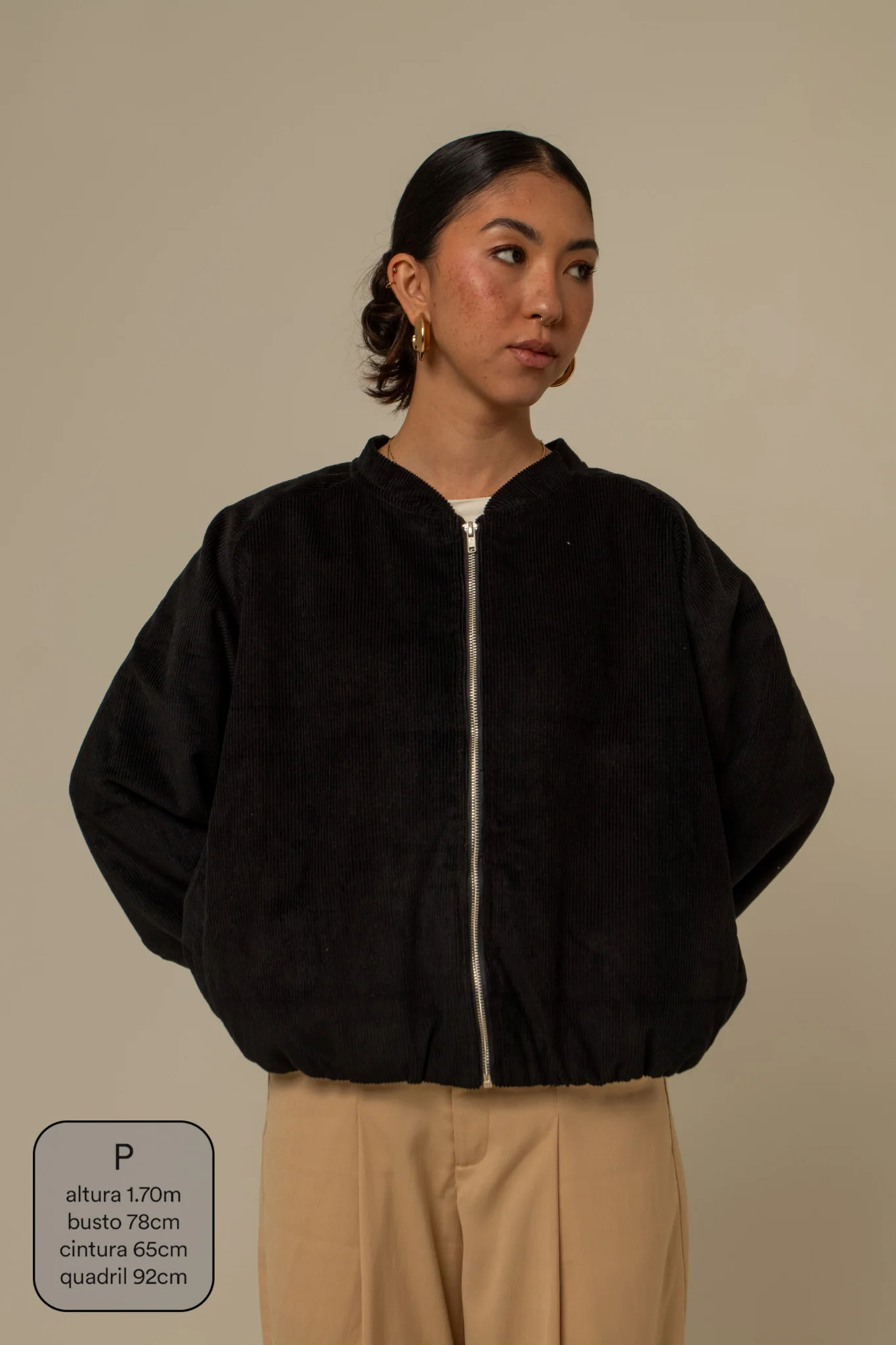 jaqueta bomber canelada oversized - Image 17