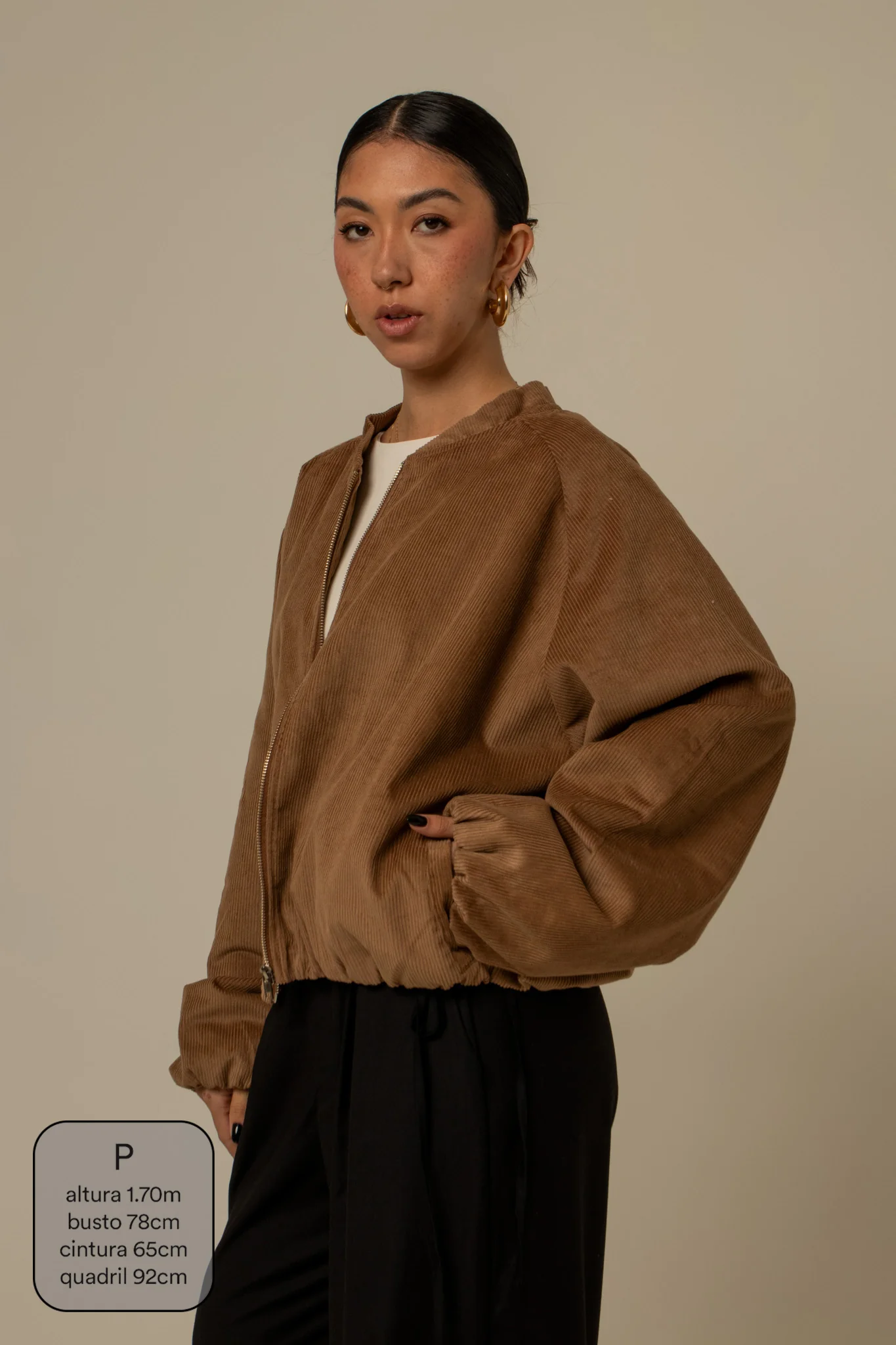 jaqueta bomber canelada oversized - Image 19