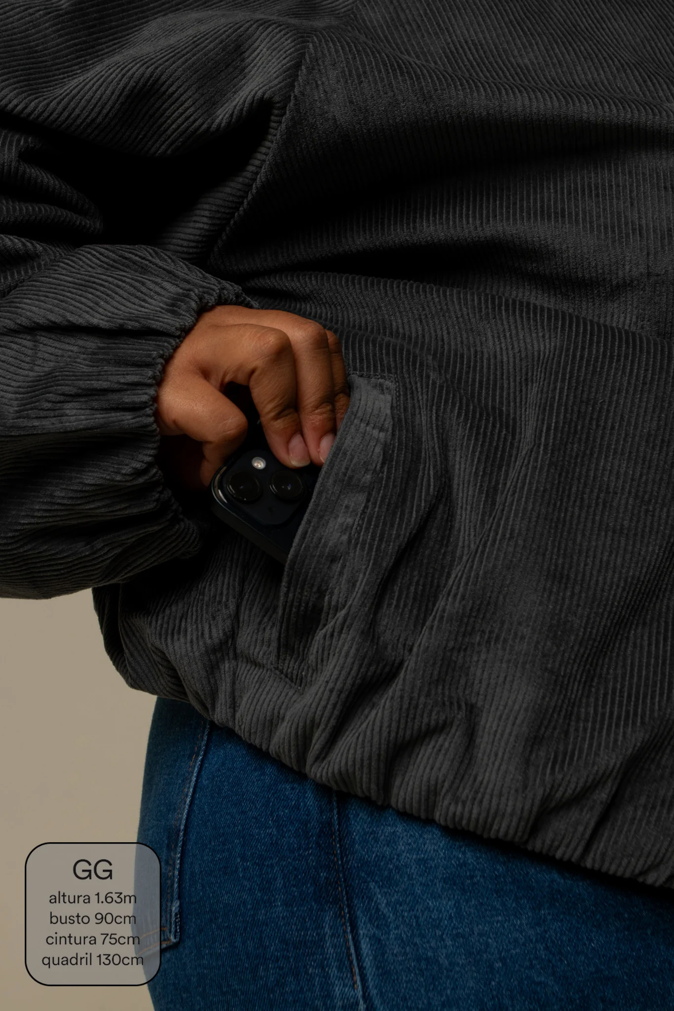 jaqueta bomber canelada oversized - Image 20