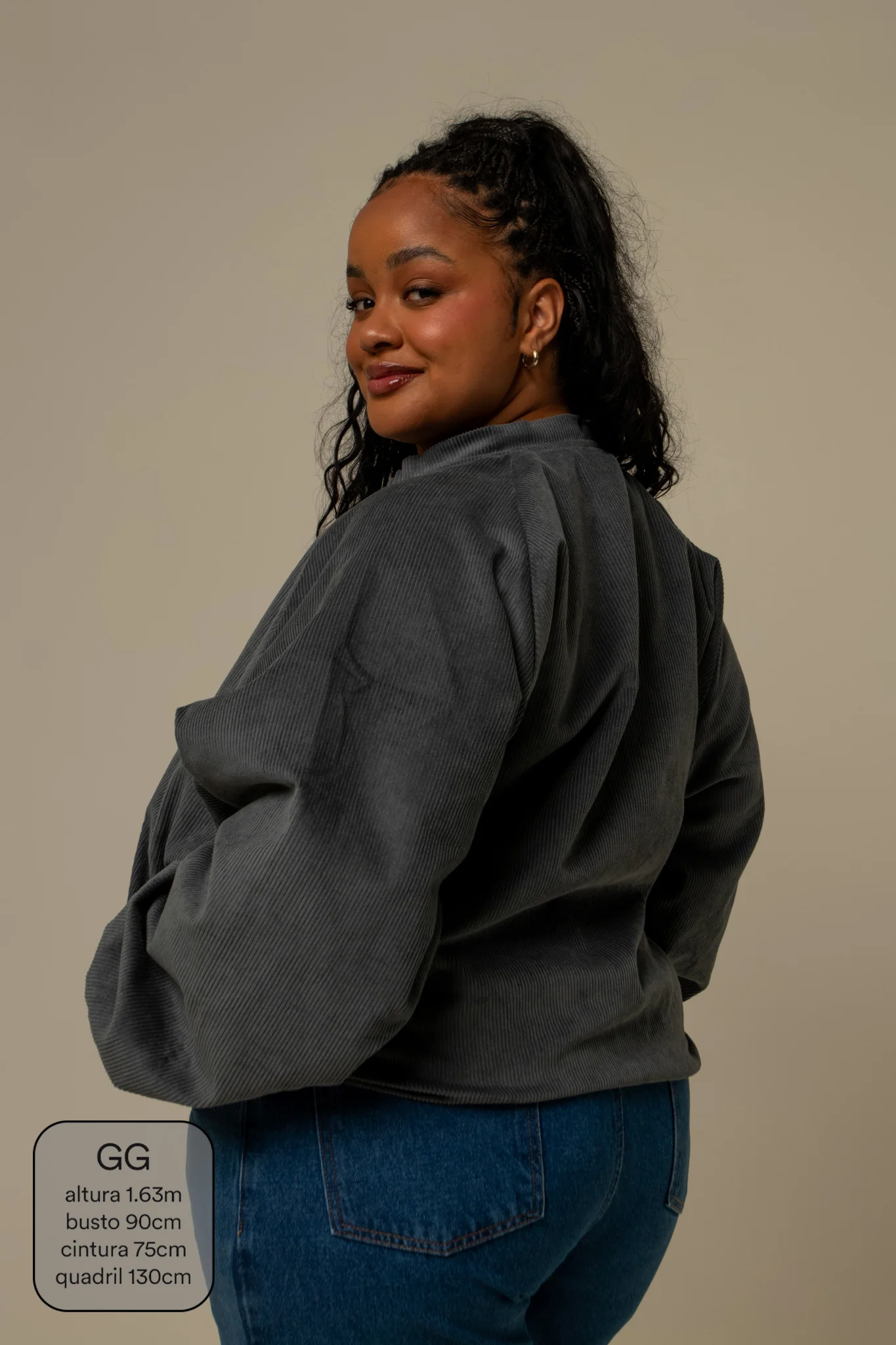 jaqueta bomber canelada oversized - Image 24