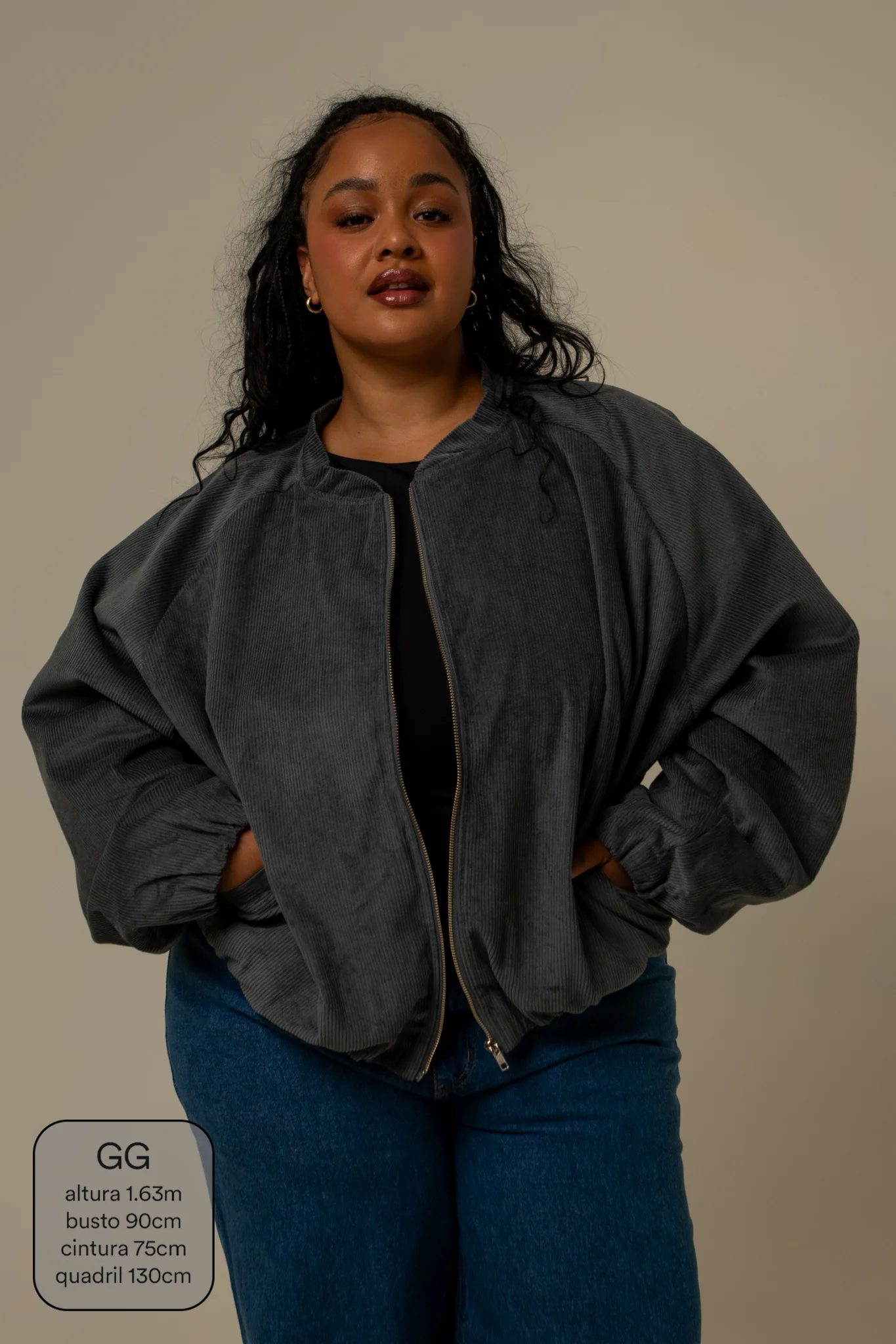 jaqueta bomber canelada oversized - Image 25