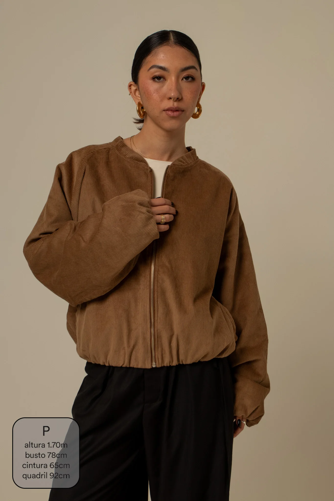 jaqueta bomber canelada oversized - Image 28