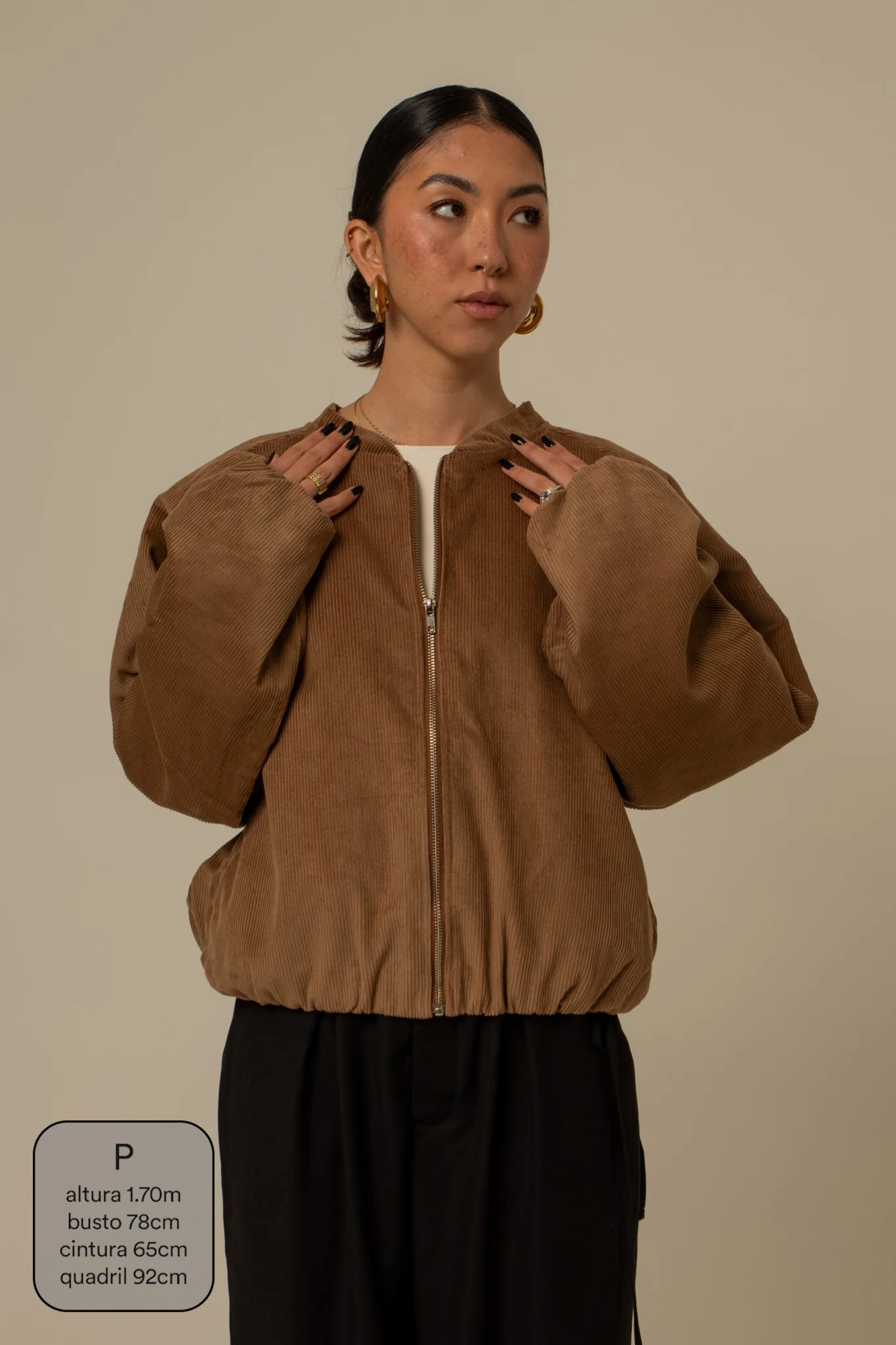 jaqueta bomber canelada oversized - Image 29